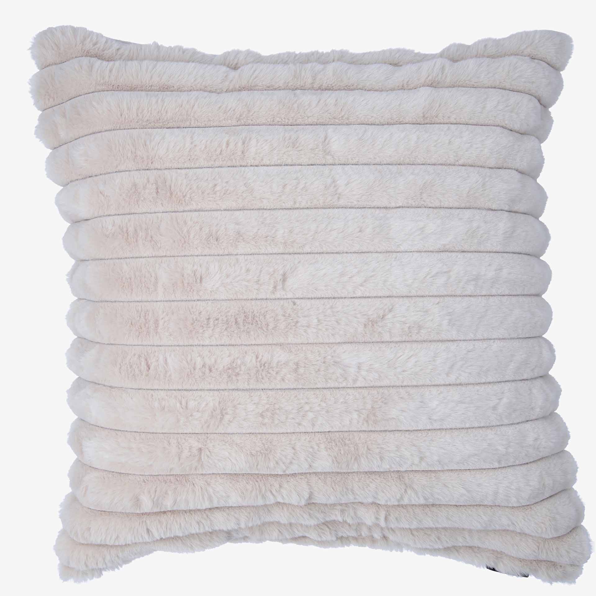 Funda de cojín efecto pelo beige Lineo 45x45cm
