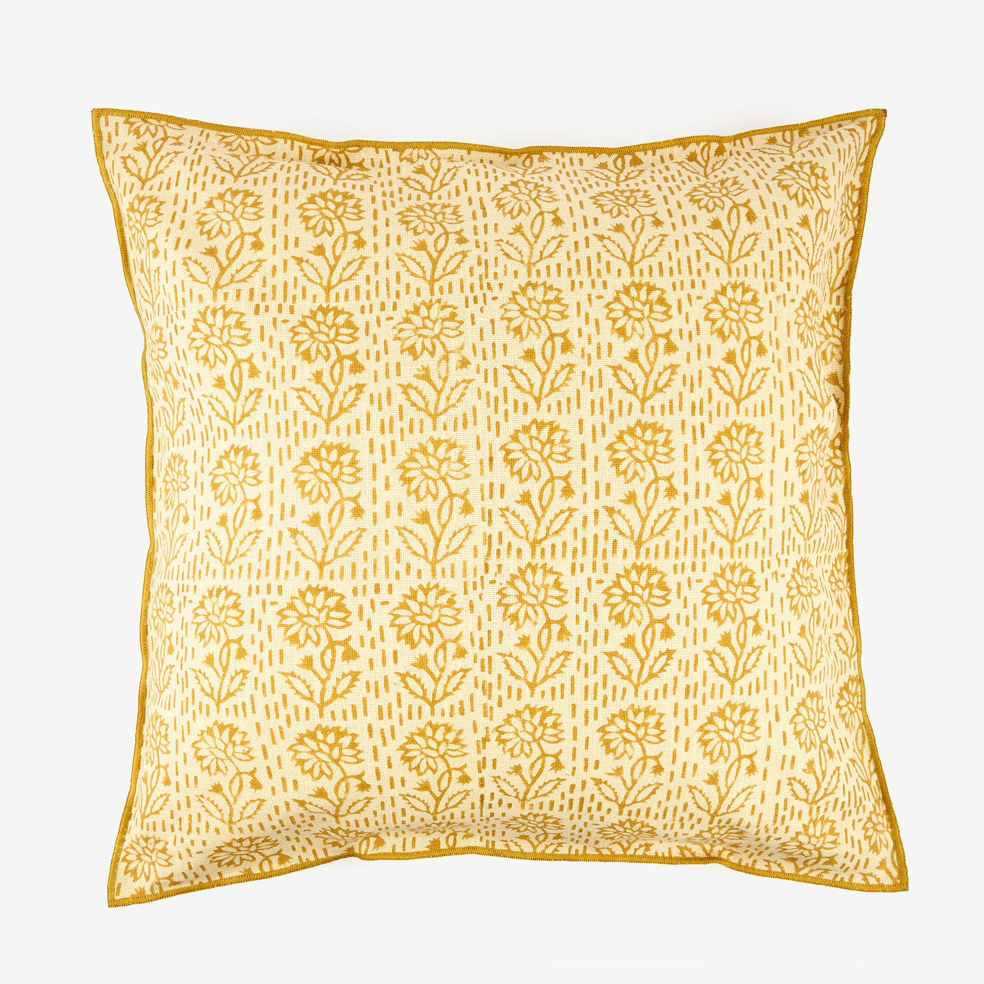 Funda de coj&iacute;n de algod&oacute;n mostaza Mia 50x50cm Clau&Chloe