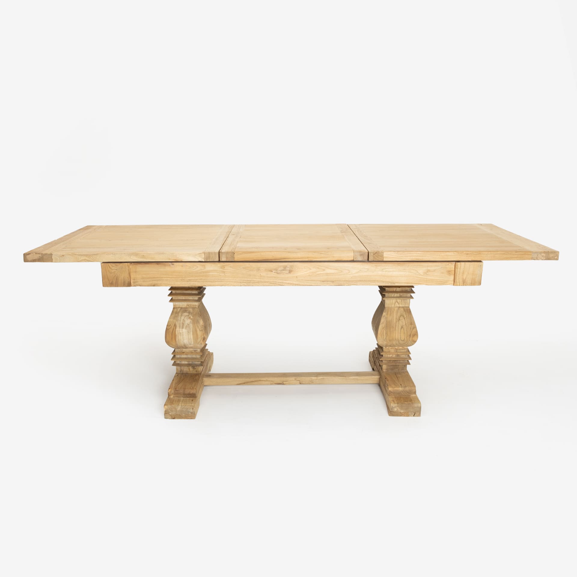 Mesa de comedor extensible de madera de olmo reciclada Toulouse 160/220x80x76cm