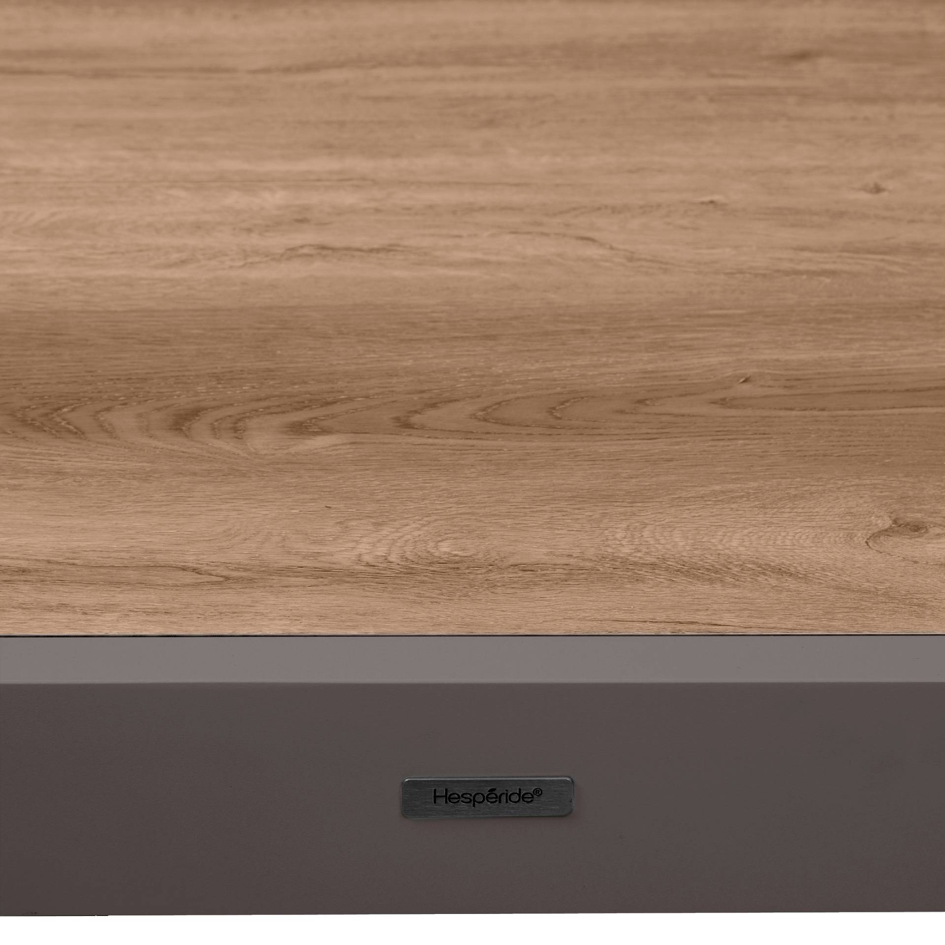 Mesa de jard&iacute;n de aluminio efecto madera extensible Balos 90/180x90x75,5cm