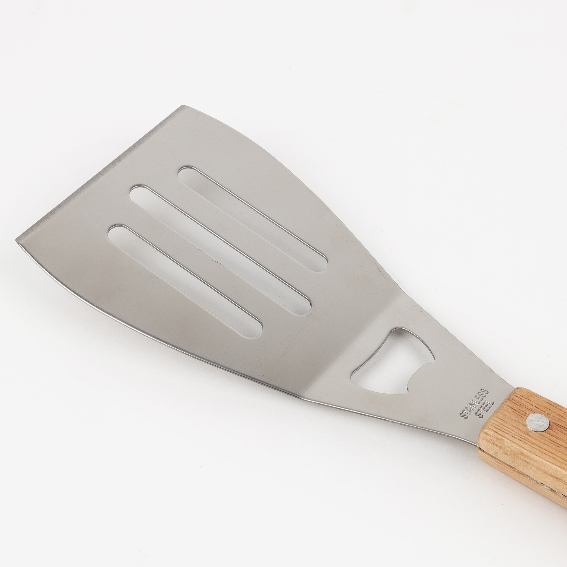 Conjunto de tres utensilios para barbacoa de acero inoxidable