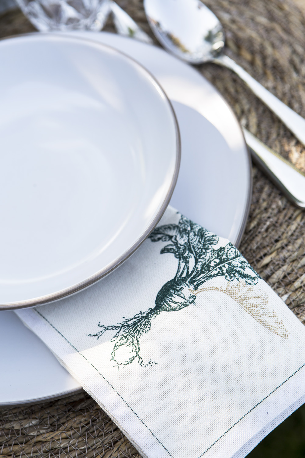 Vajilla de 19 piezas de gres blanca Rustik