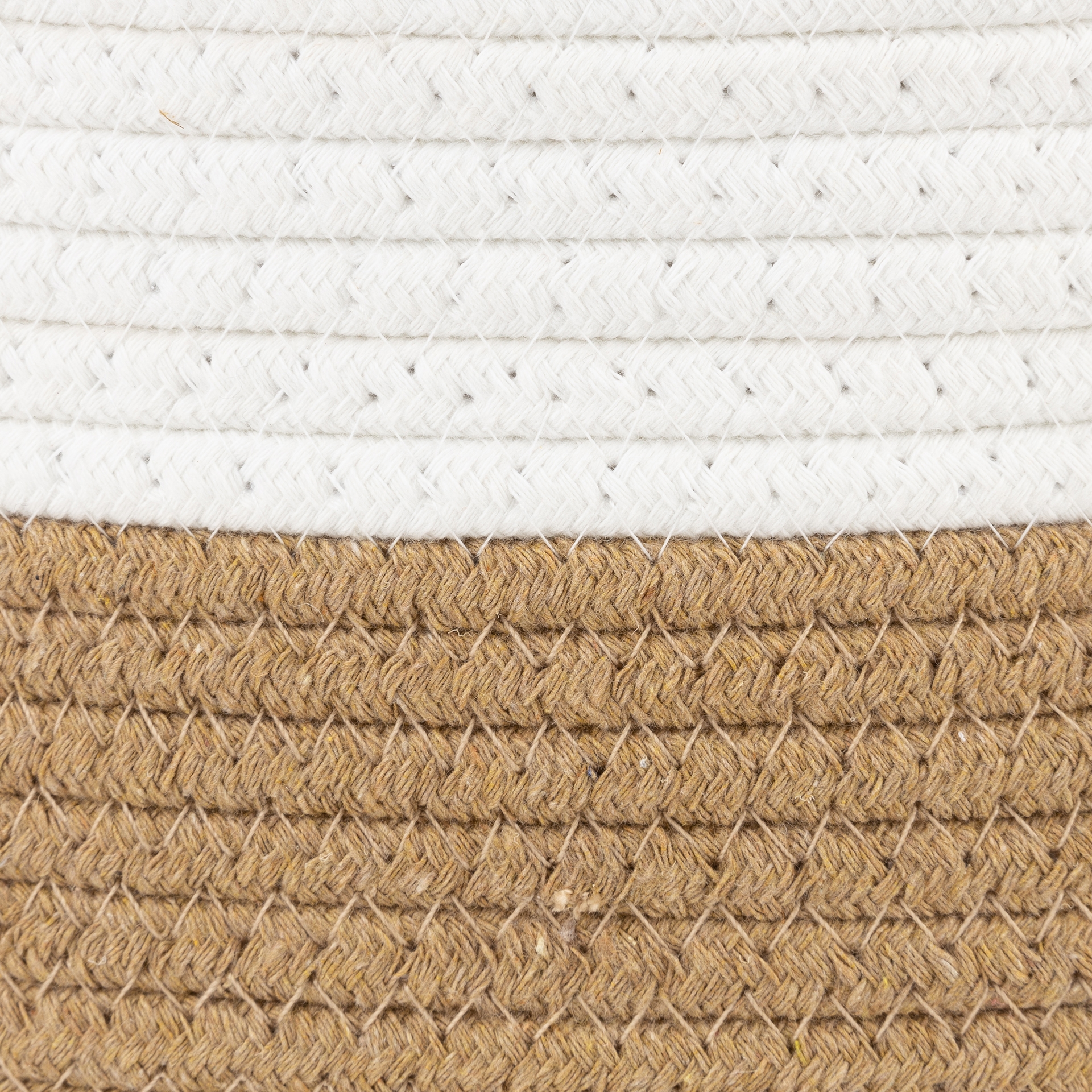 Cesta blanca de algod&oacute;n y yute Erfurt &Oslash;21x20cm