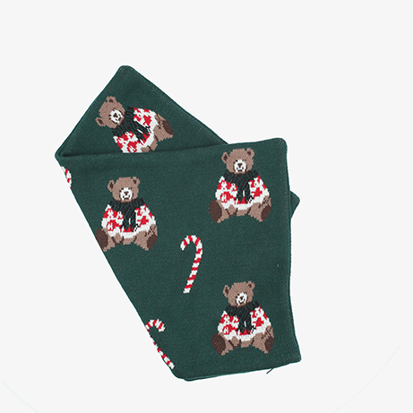 Funda de coj&iacute;n verde con ositos Teddy 50x35cm