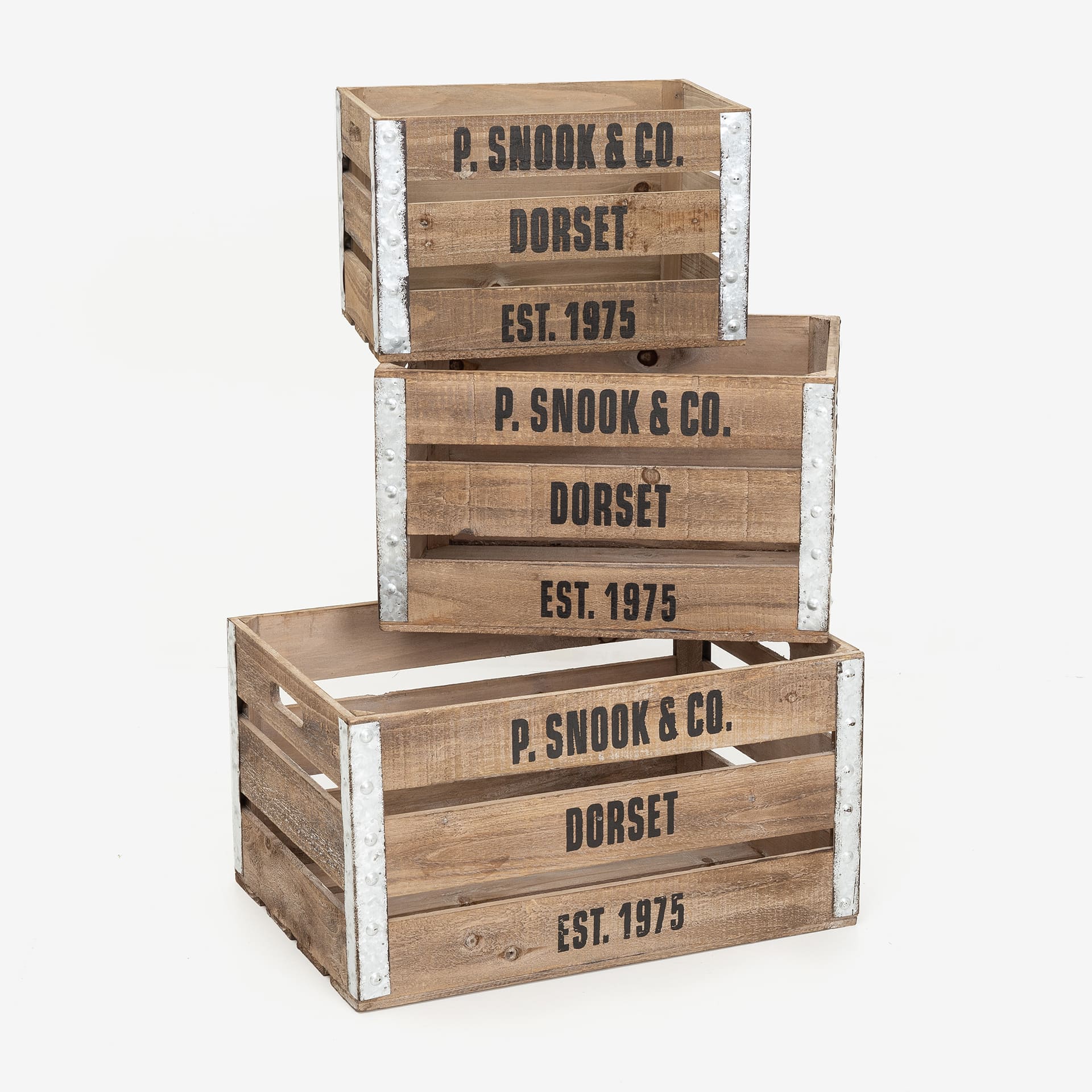 Caja listones madera Kim 37x25x23cm