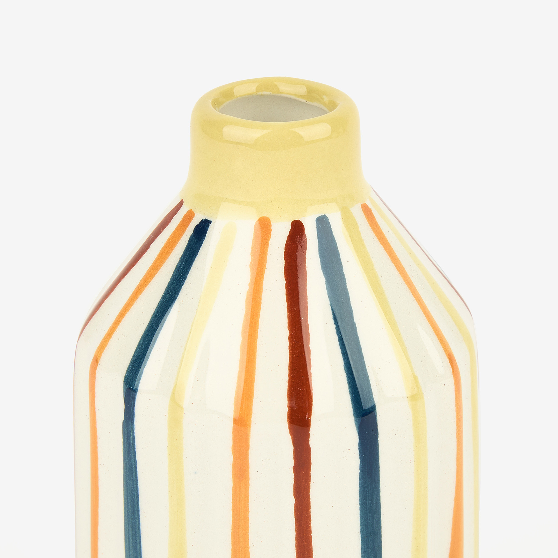 Jarr&oacute;n de cer&aacute;mica rayas multicolor Tibor &Oslash;7x15cm