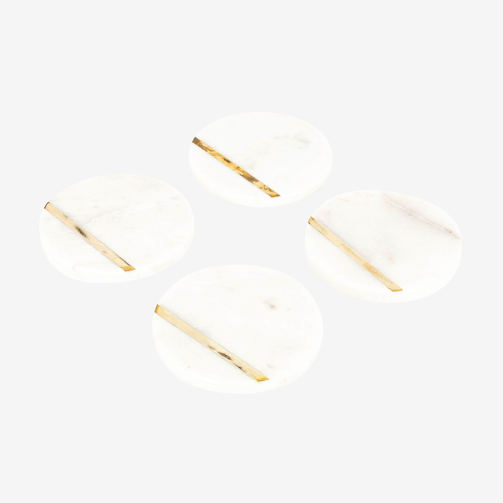 Set de 4 posavasos con efecto mármol Ø10cm