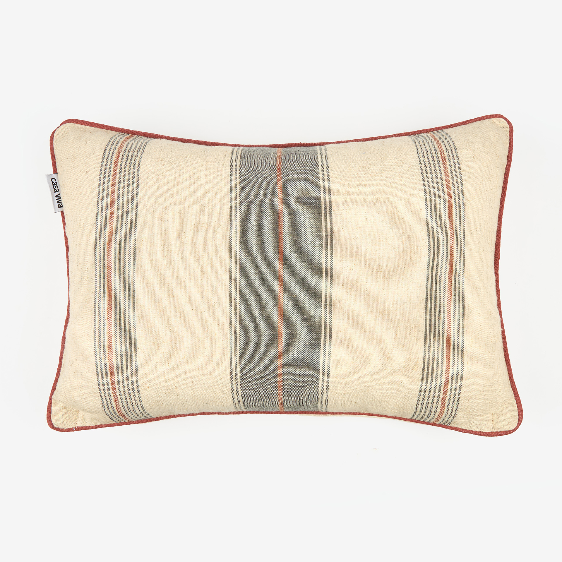 Funda de coj&iacute;n de lino rayas Yuma 30x45cm