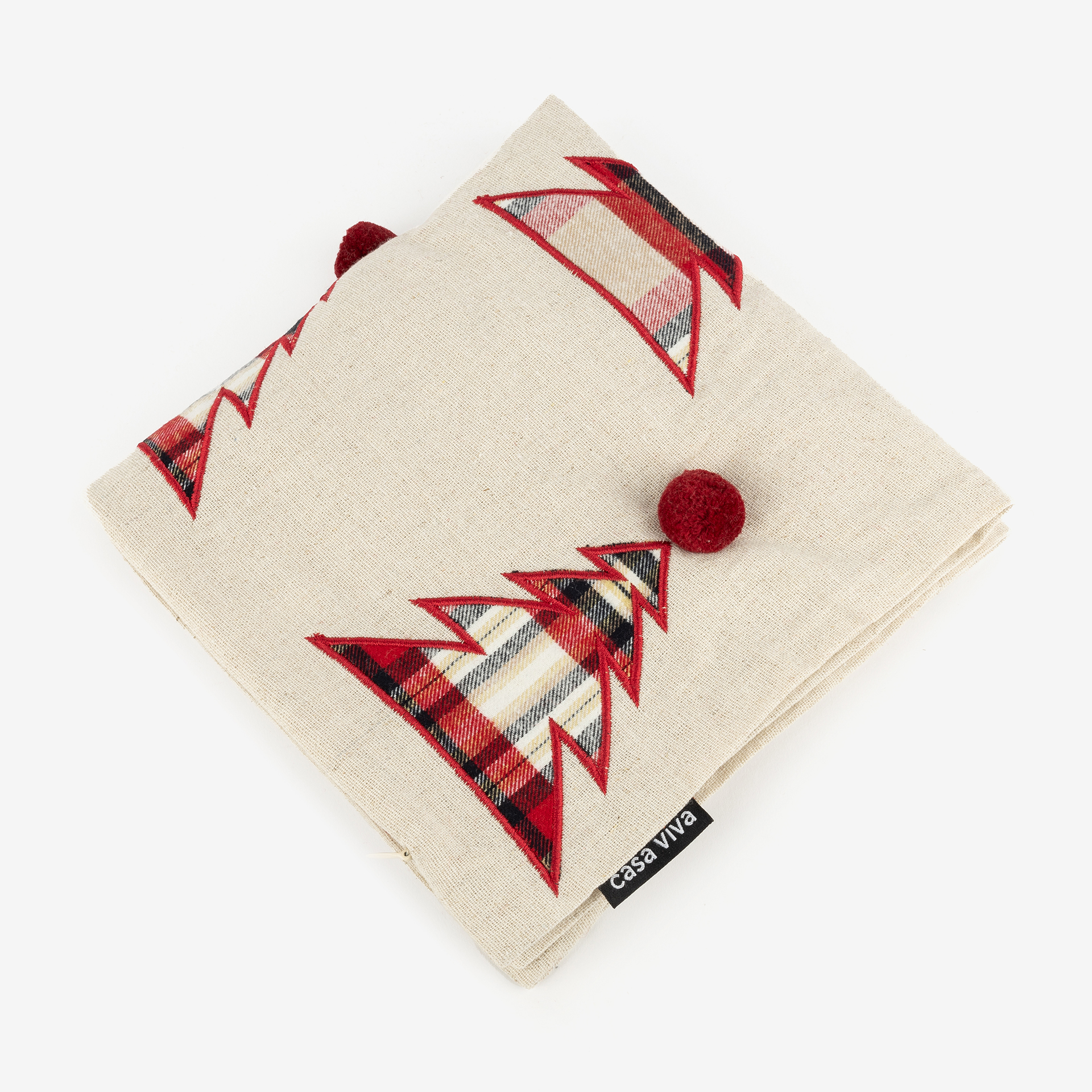 Funda de cojín tartán árboles 45x45cm