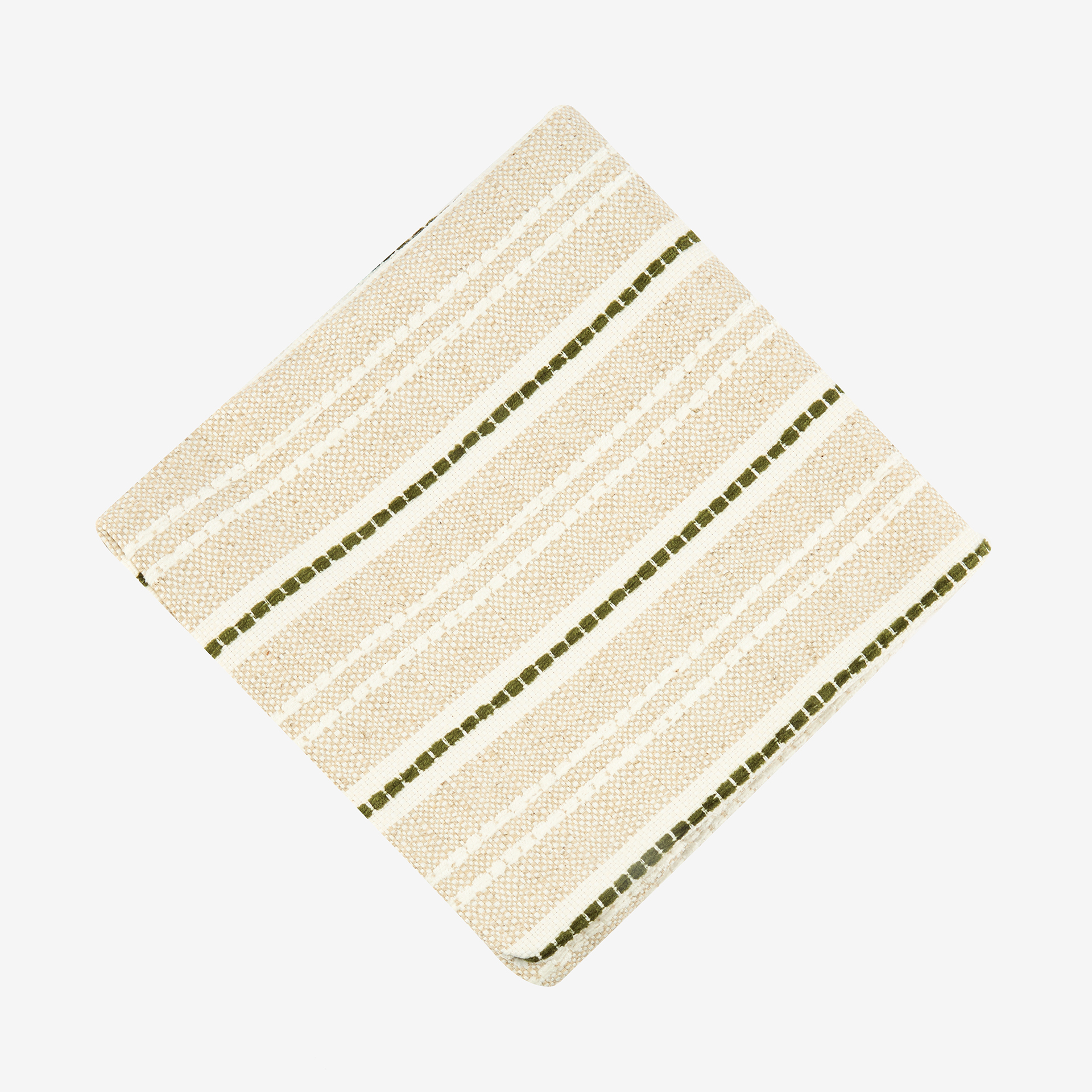 Funda de coj&iacute;n beige y oliva Jarfa 45x45cm