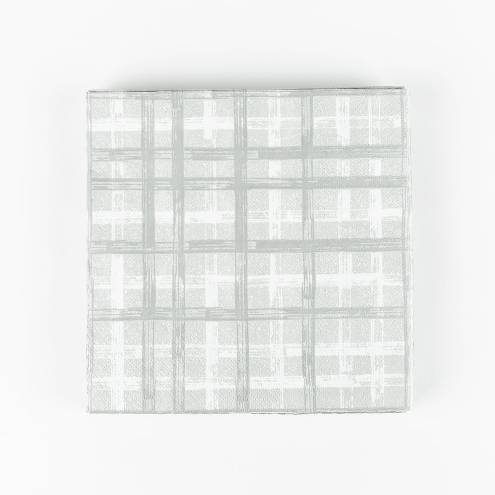 Set de 20 servilletas de papel a cuadros en 3 colores