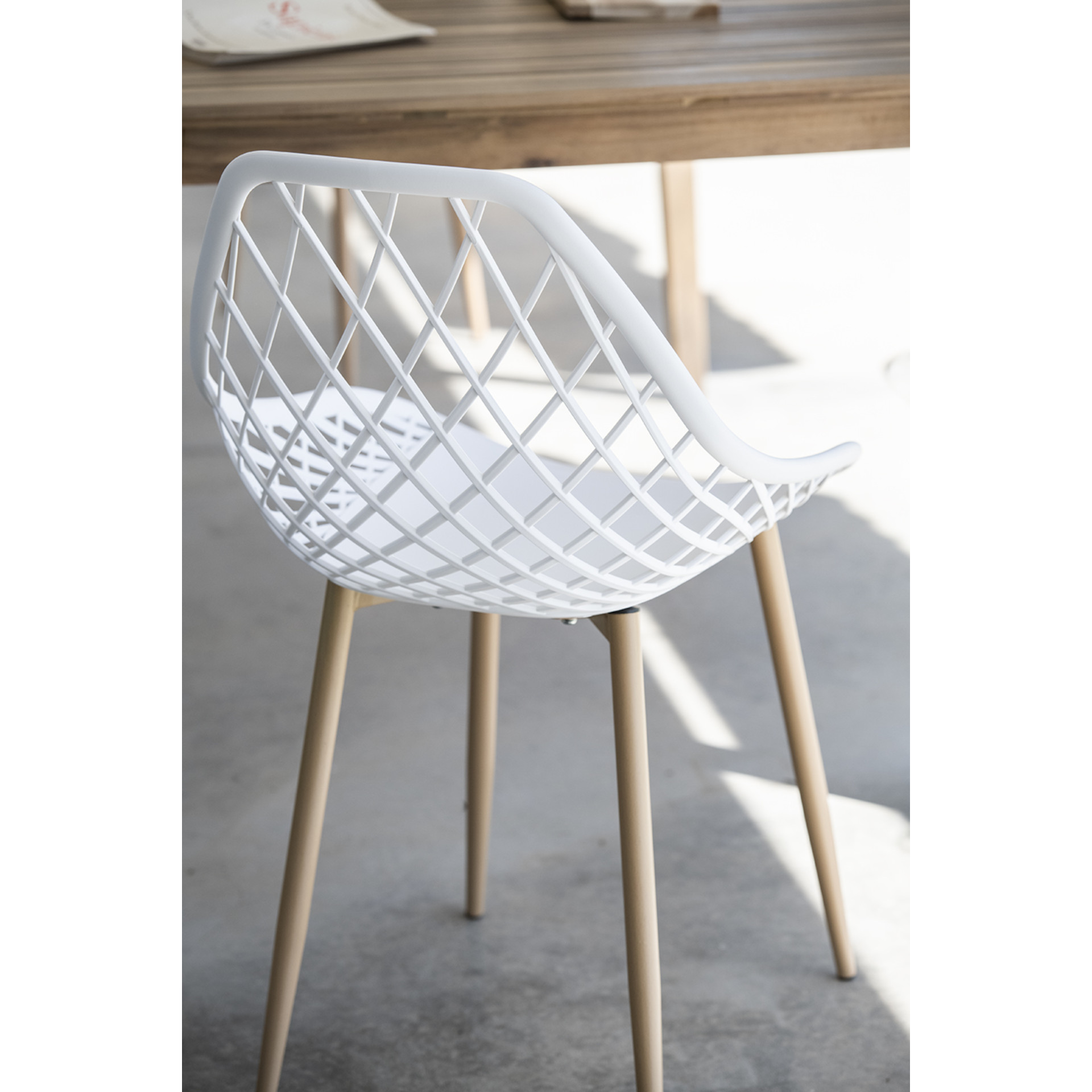 Silla de de comedor blanca Cascais 48x54x82 cm
