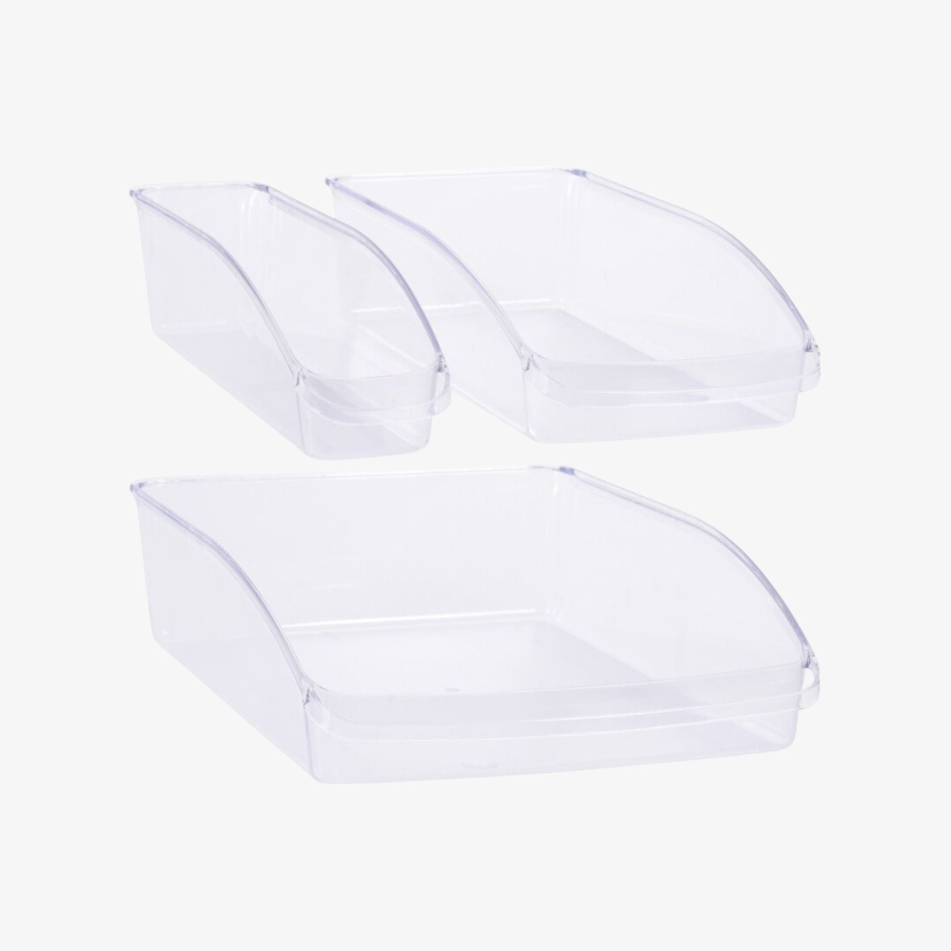 Set de 3 organizadores de nevera de plástico 33cm