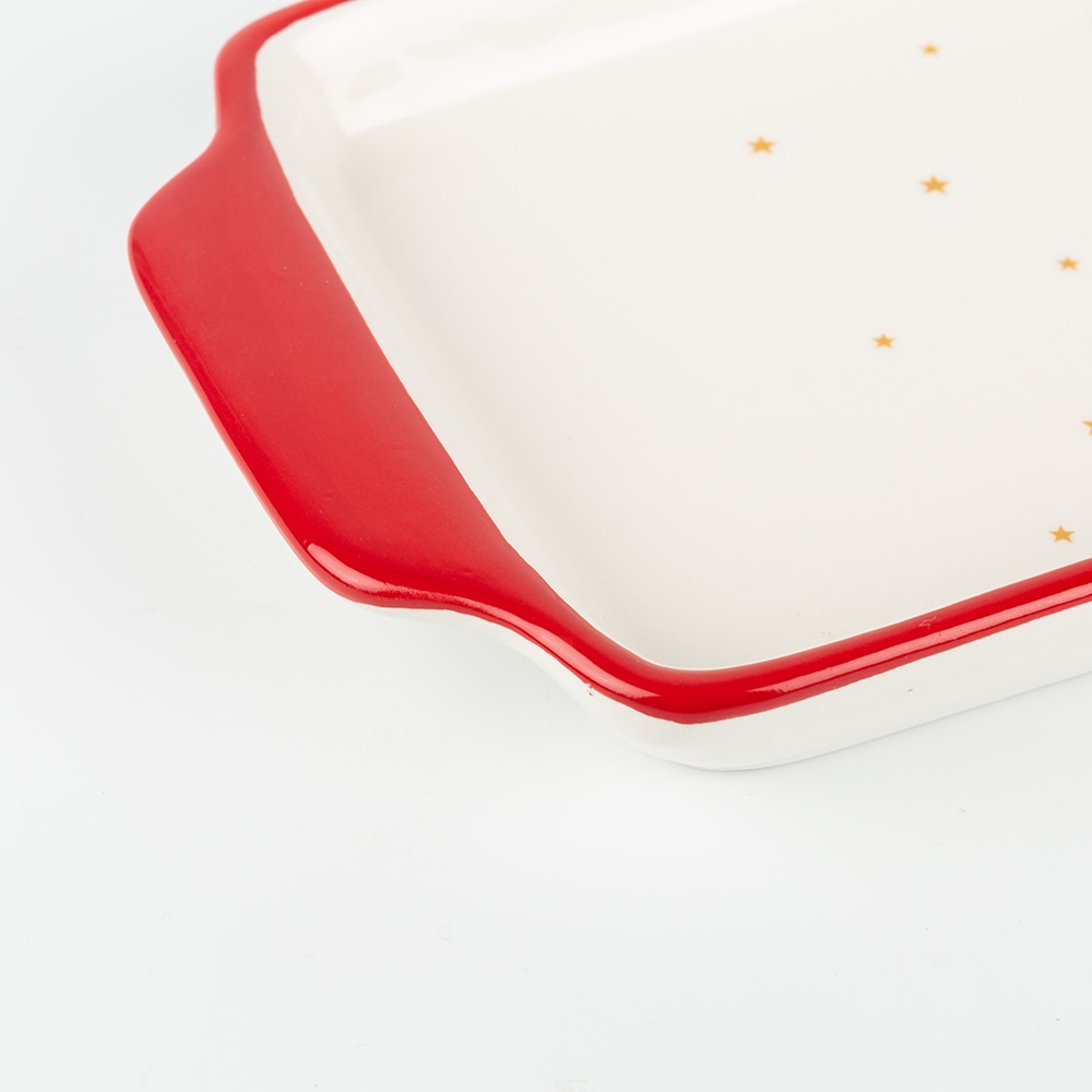 Bandeja rectangular de cerámica Santa Claus 40x15cm