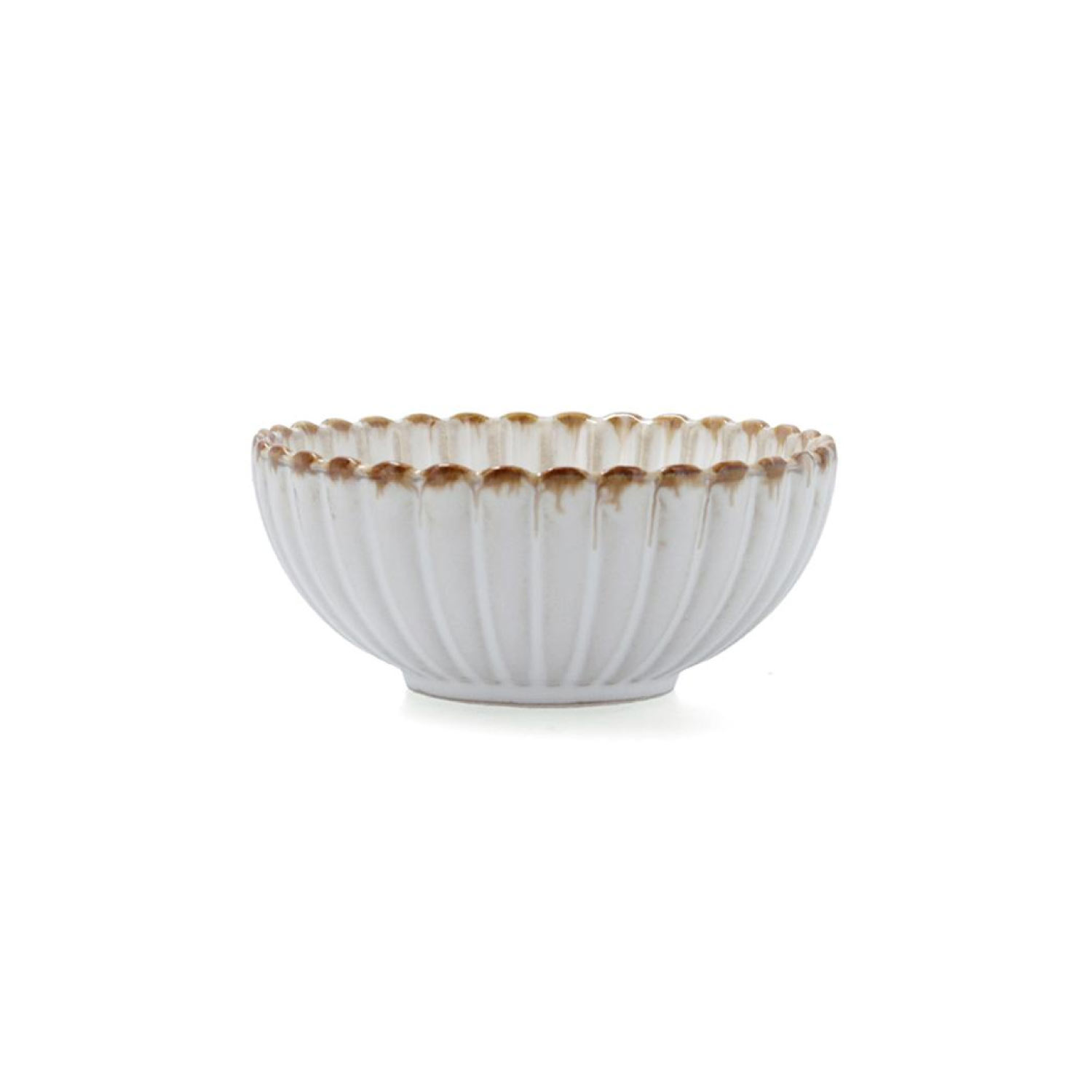 Bol con relieve beige de porcelana Cremier &Oslash;11,5x5cm