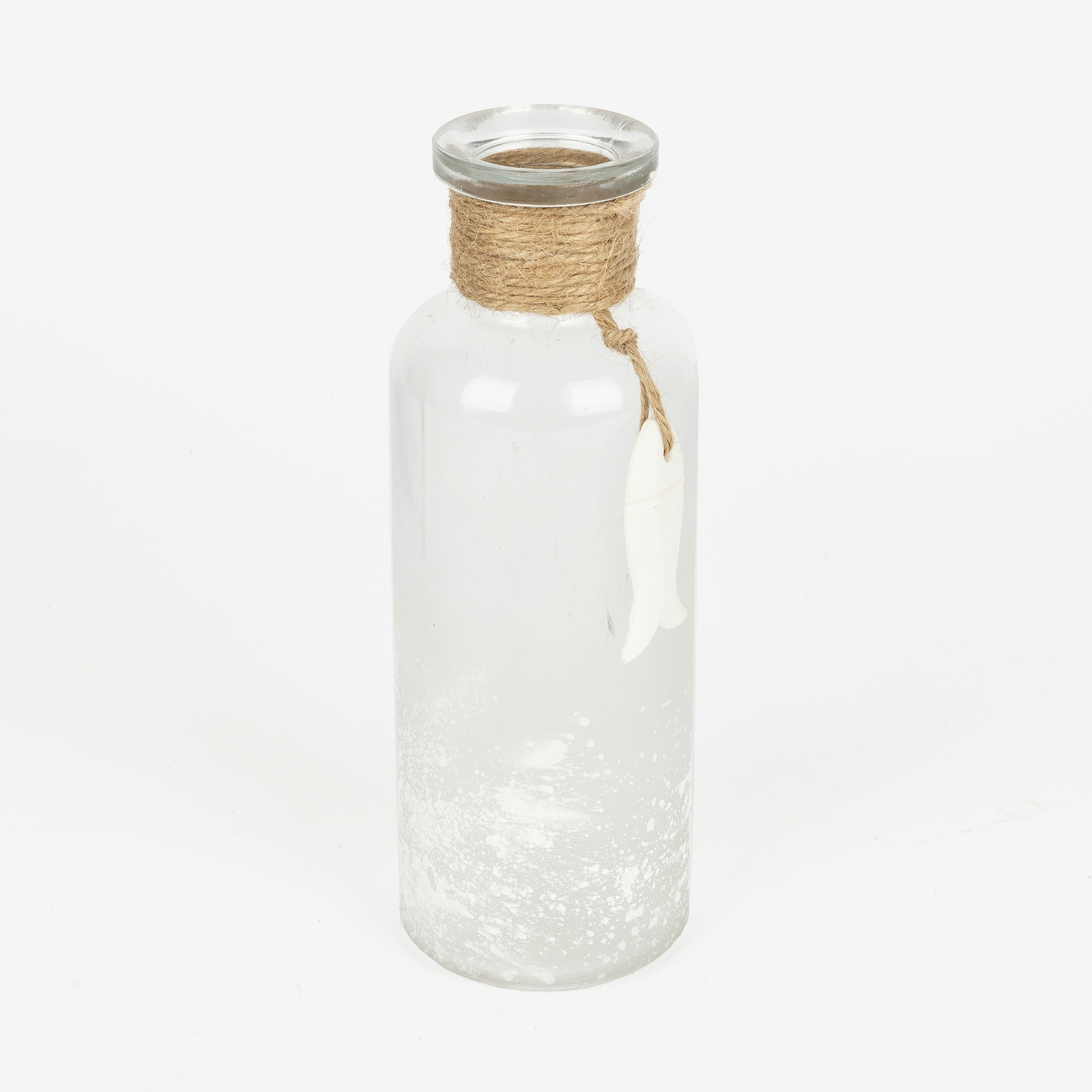 Jarrón de cristal decorativo de cuerda 22cm