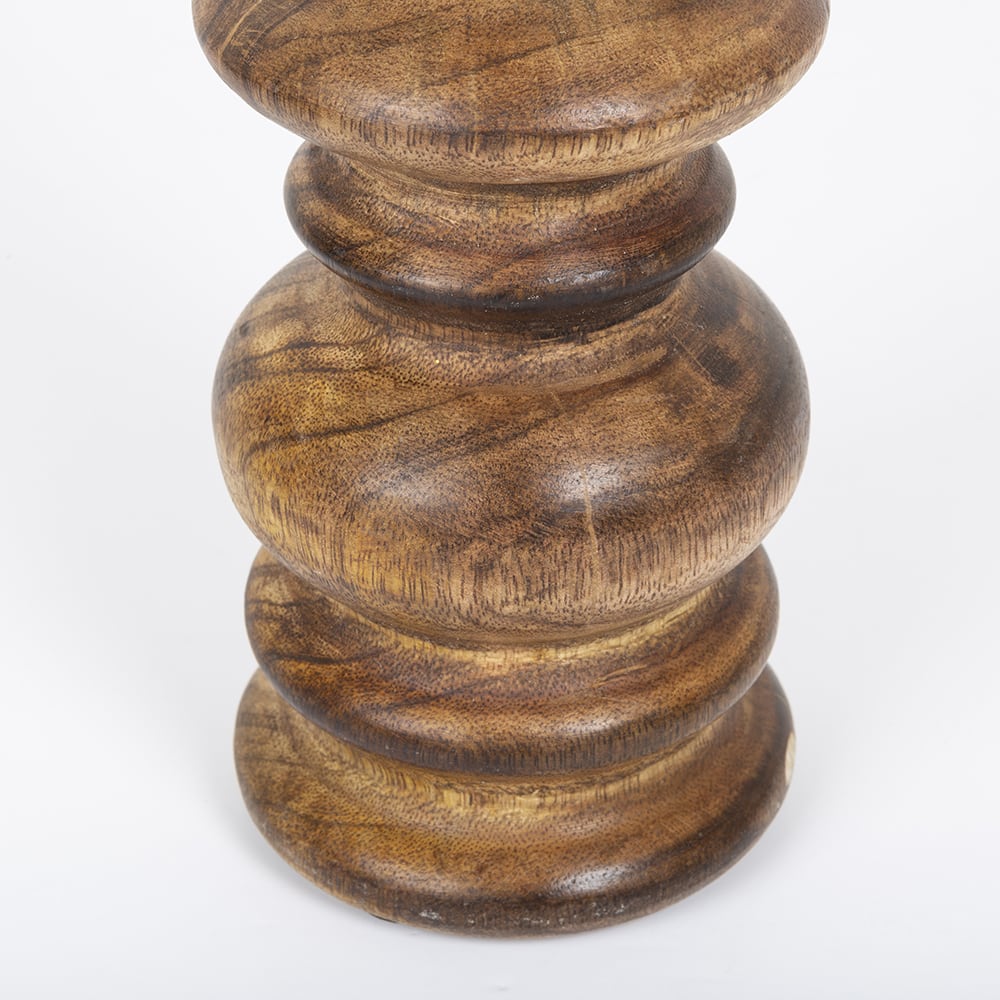 Portavelas de madera natural Sila 24cm