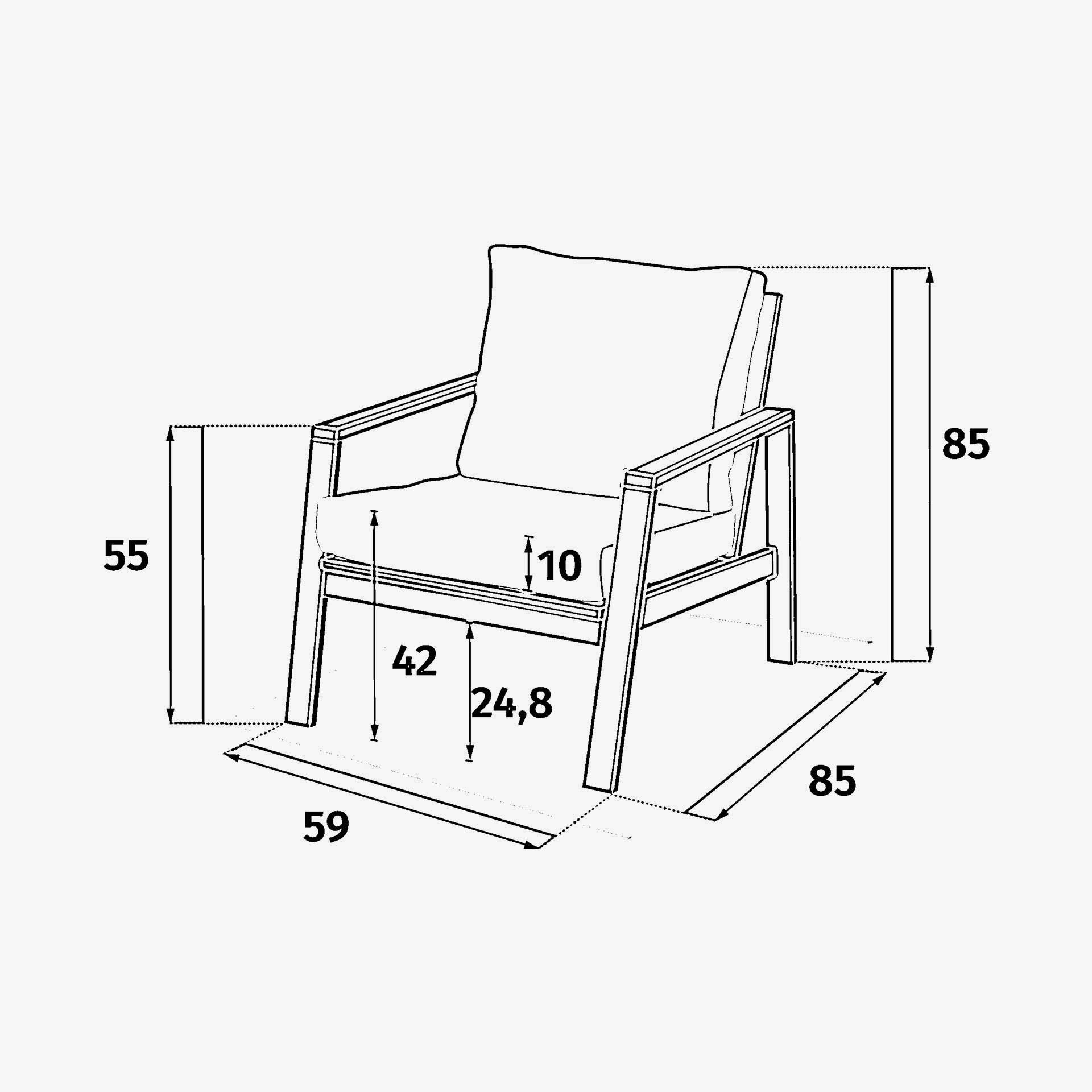 Conjunto de jard&iacute;n para 4 personas de madera de acacia Tiwin