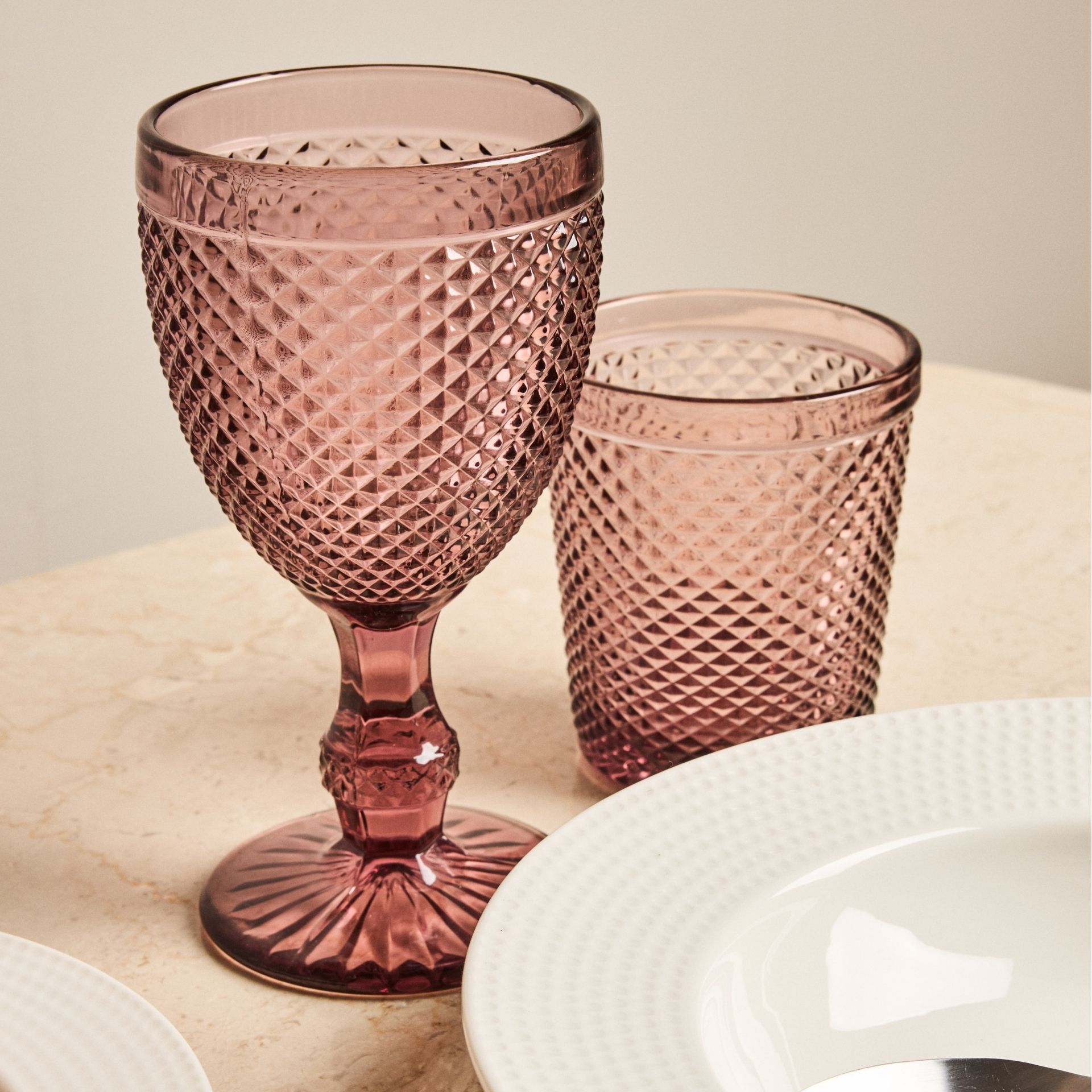 Copa cristal rosa Diamante 28cl