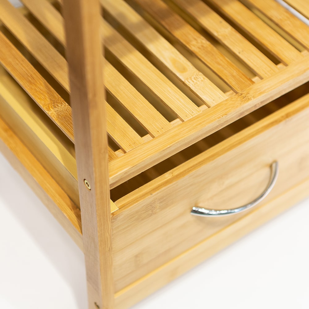 Carro de cocina de madera bambú 74x37x86cm