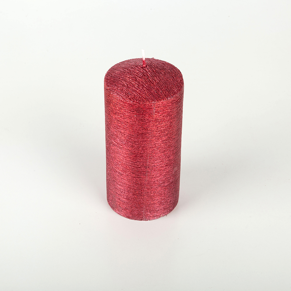 Vela decorativa pilar rojo Ø7x15cm
