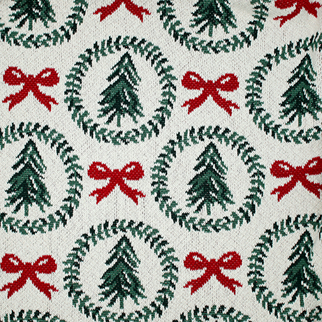 Manta de punto blanca con coronas navide&ntilde;as Merry 150x125cm