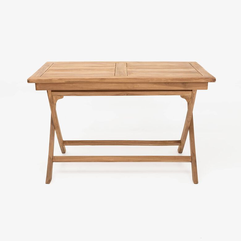 Mesa de jard&iacute;n plegable de madera de teca Azores 120x70x75cm