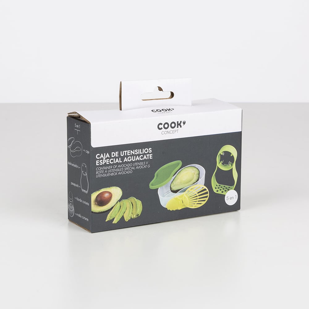 Set de utensilios aguacate de plástico 15x8x4cm