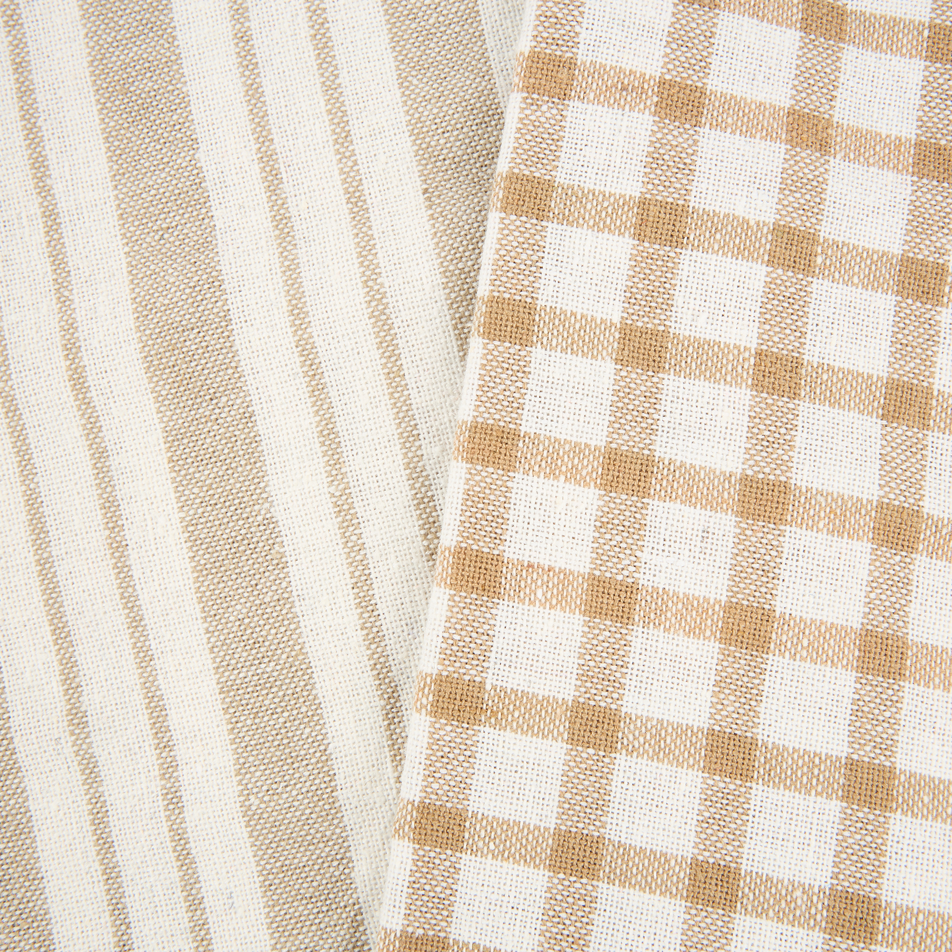 Set de 2 paños de algodón rayas beige Midson 45x65cm