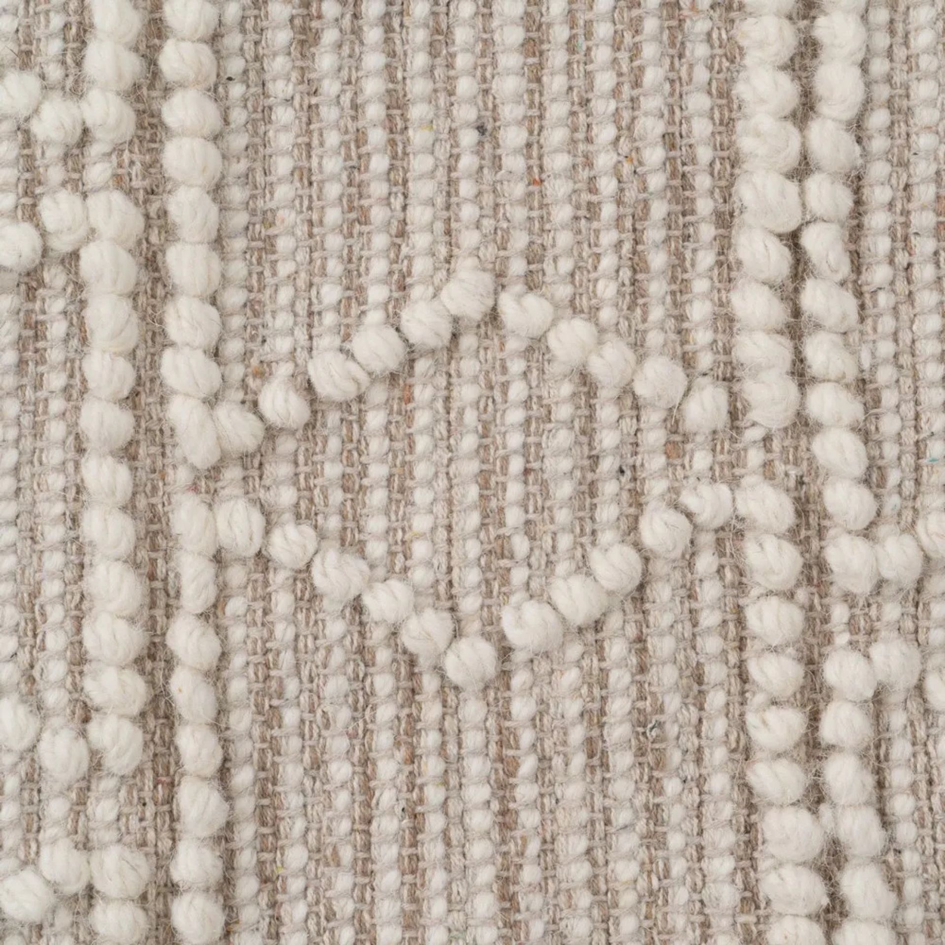 Alfombra crema de lana y algod&oacute;n con relieve Boho 160x230cm
