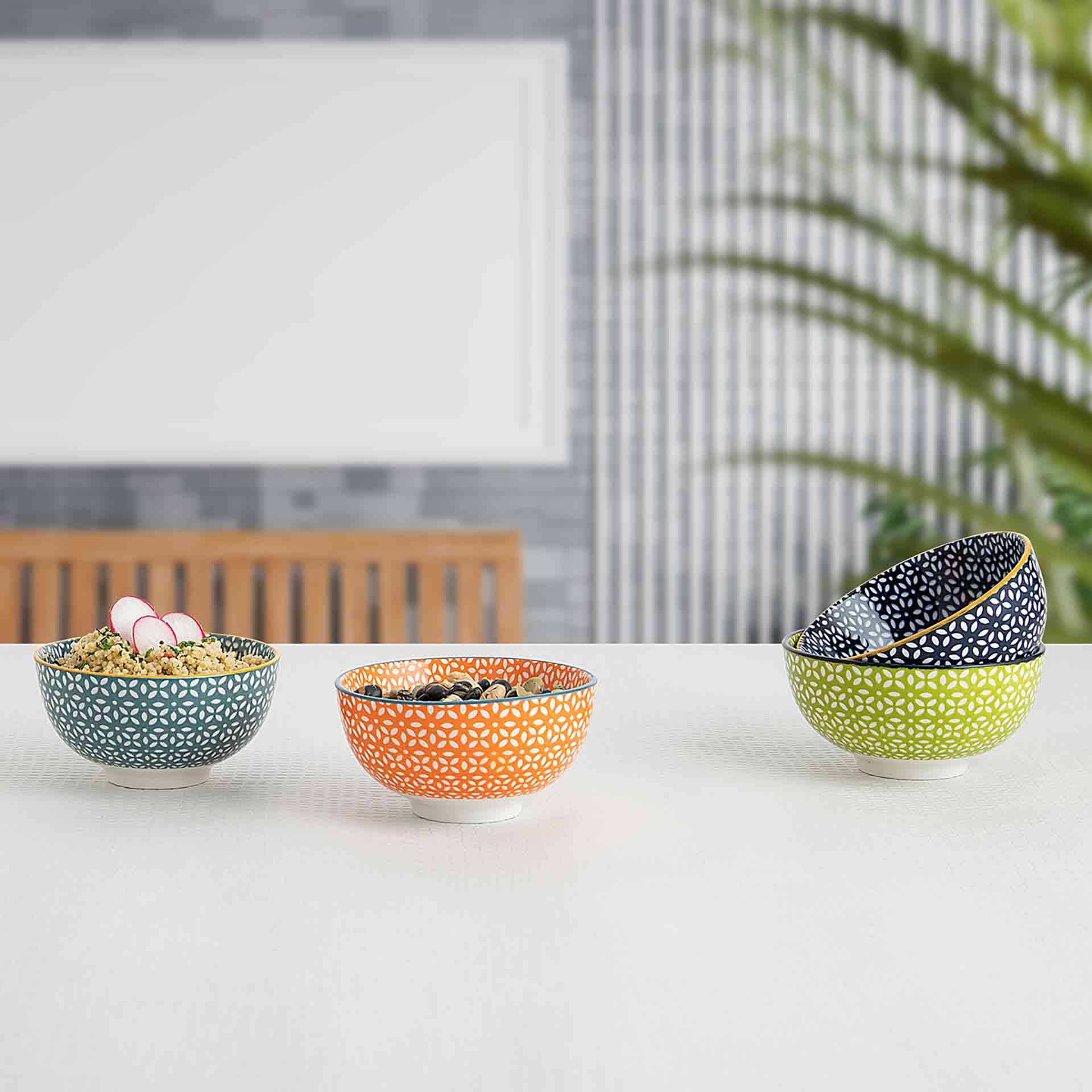 Set de 4 boles de porcelana Okinawa &Oslash;11cm