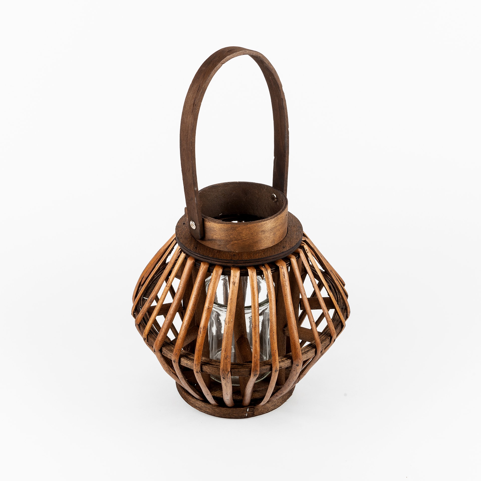 Farol de bamb&uacute; marr&oacute;n Brun &Oslash;24x22cm