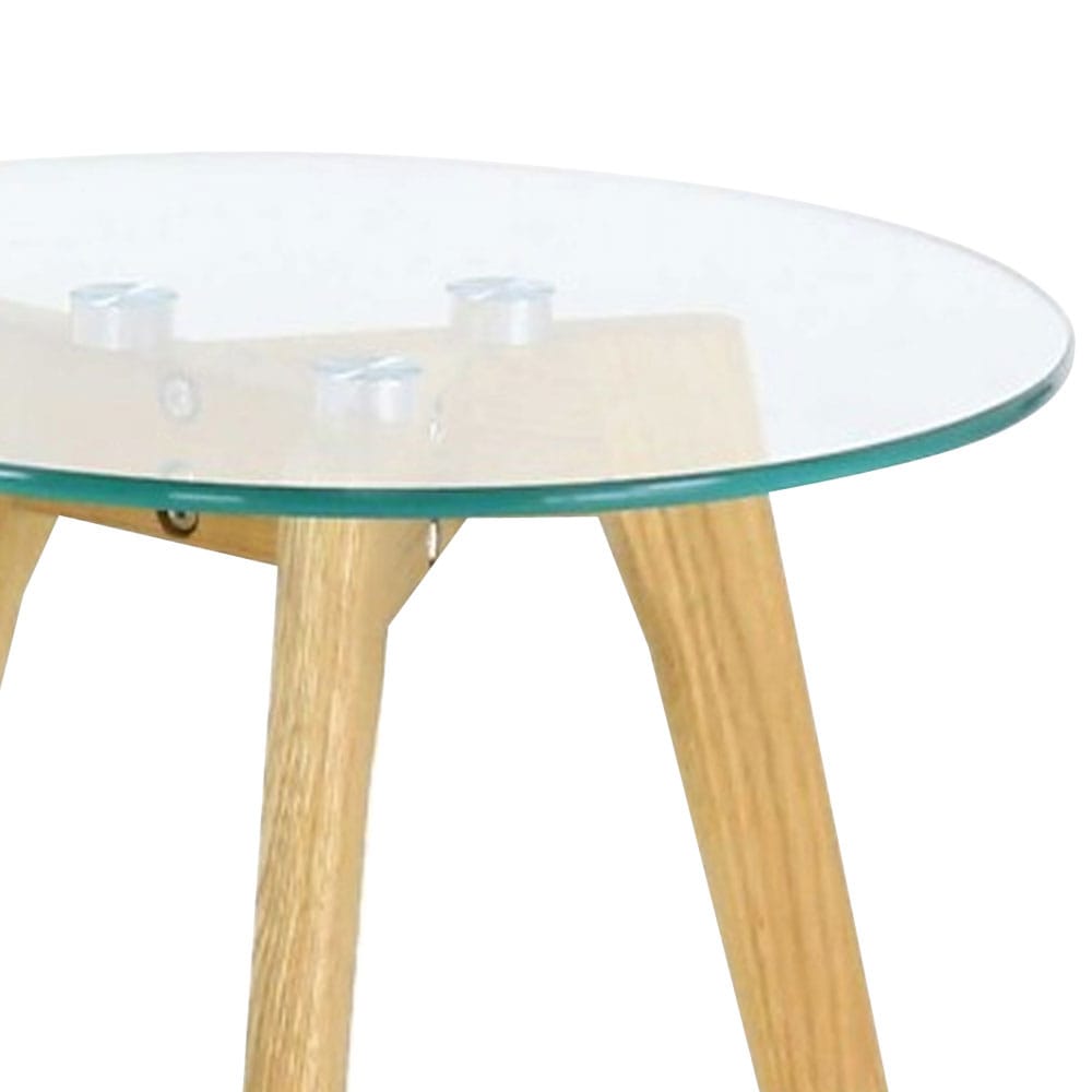 Mesa auxiliar de cristal Dalian &Oslash;50x44cm