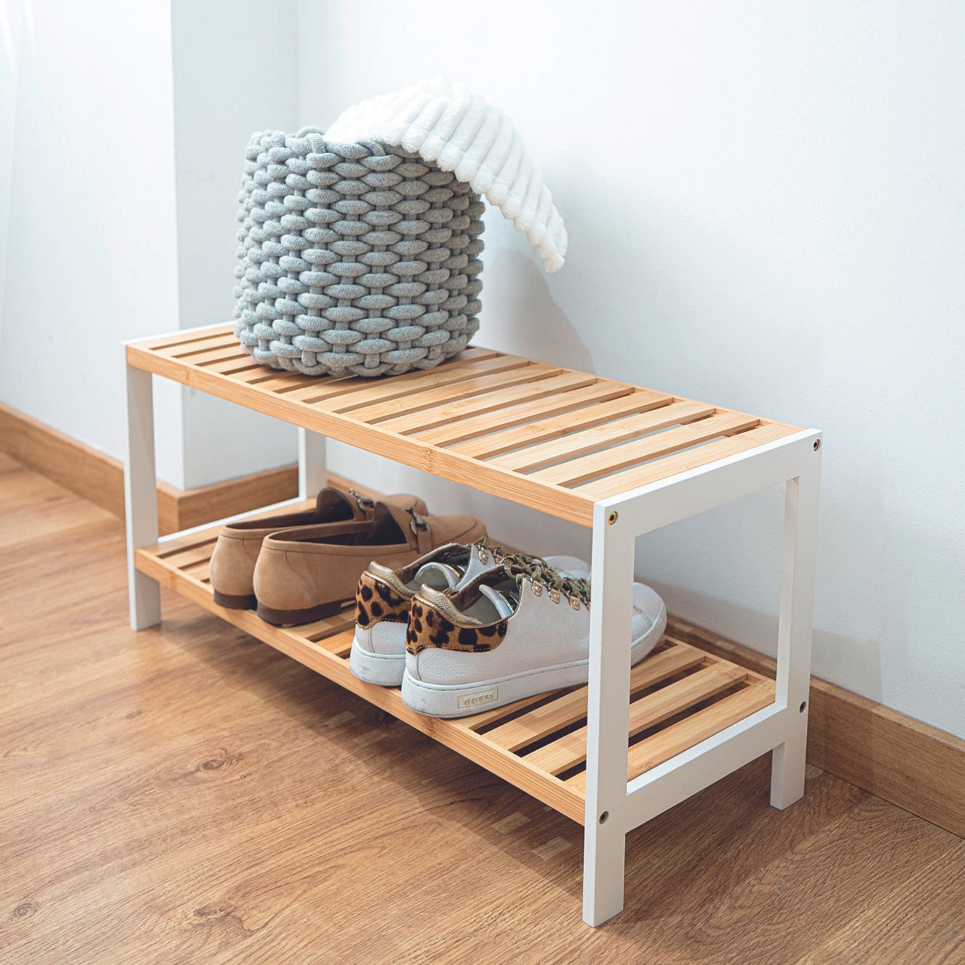 Zapatero de bambú Oliver 69x24x31cm