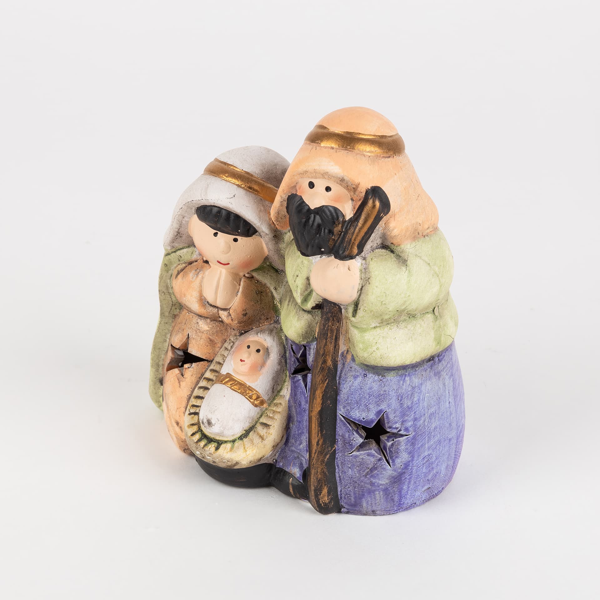 Belén de cerámica con luz