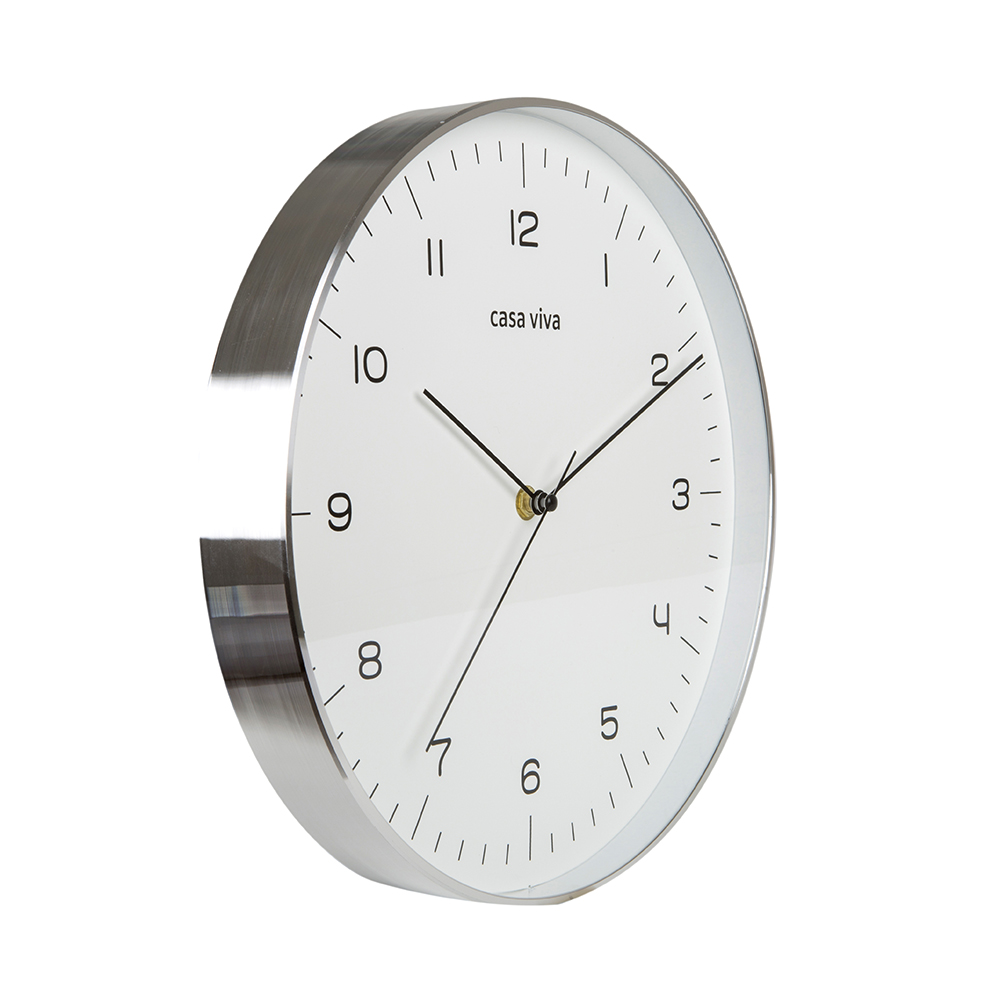 Reloj de pared de aluminio Silver 31cm