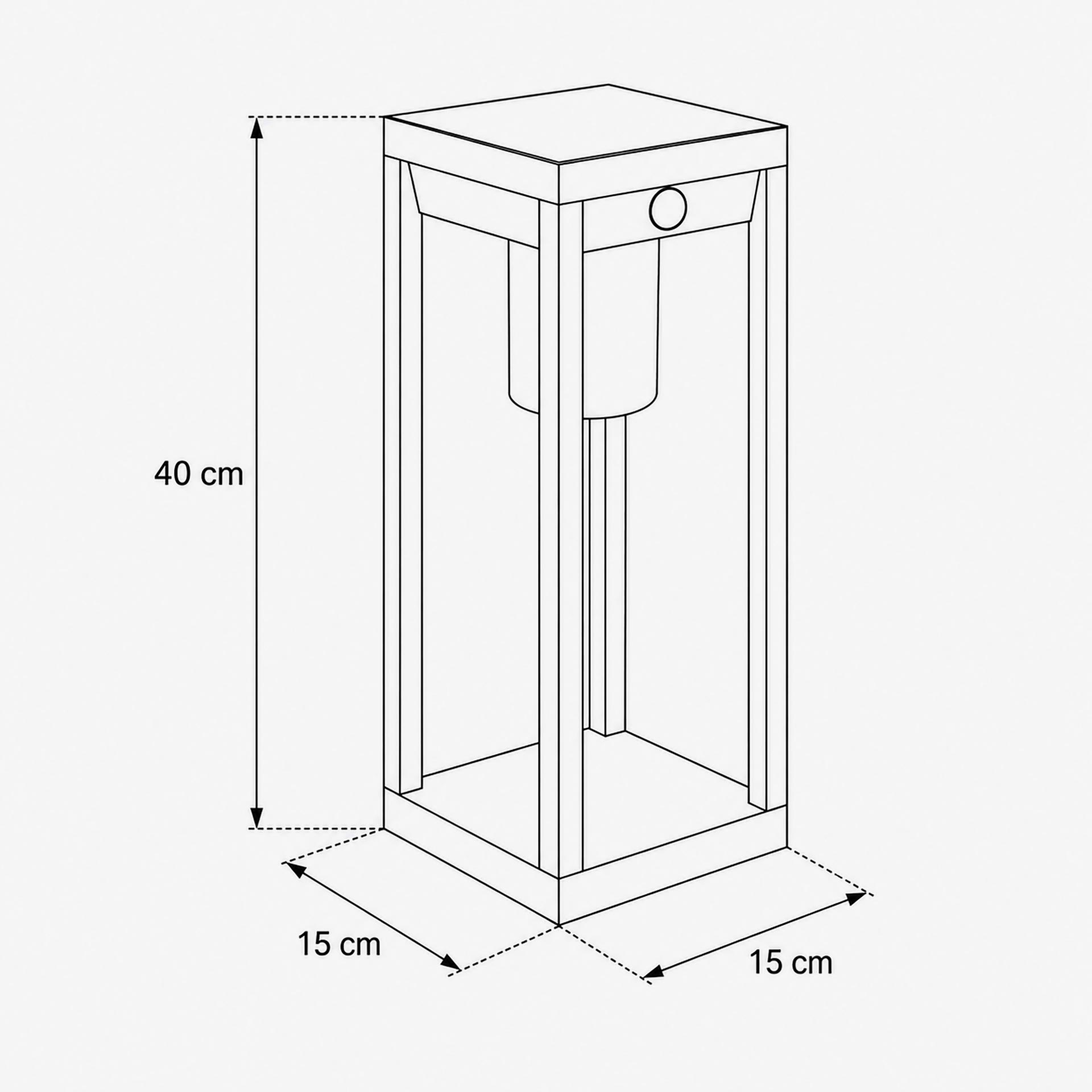 Farol solar para jard&iacute;n de aluminio caoba Pirox 40cm