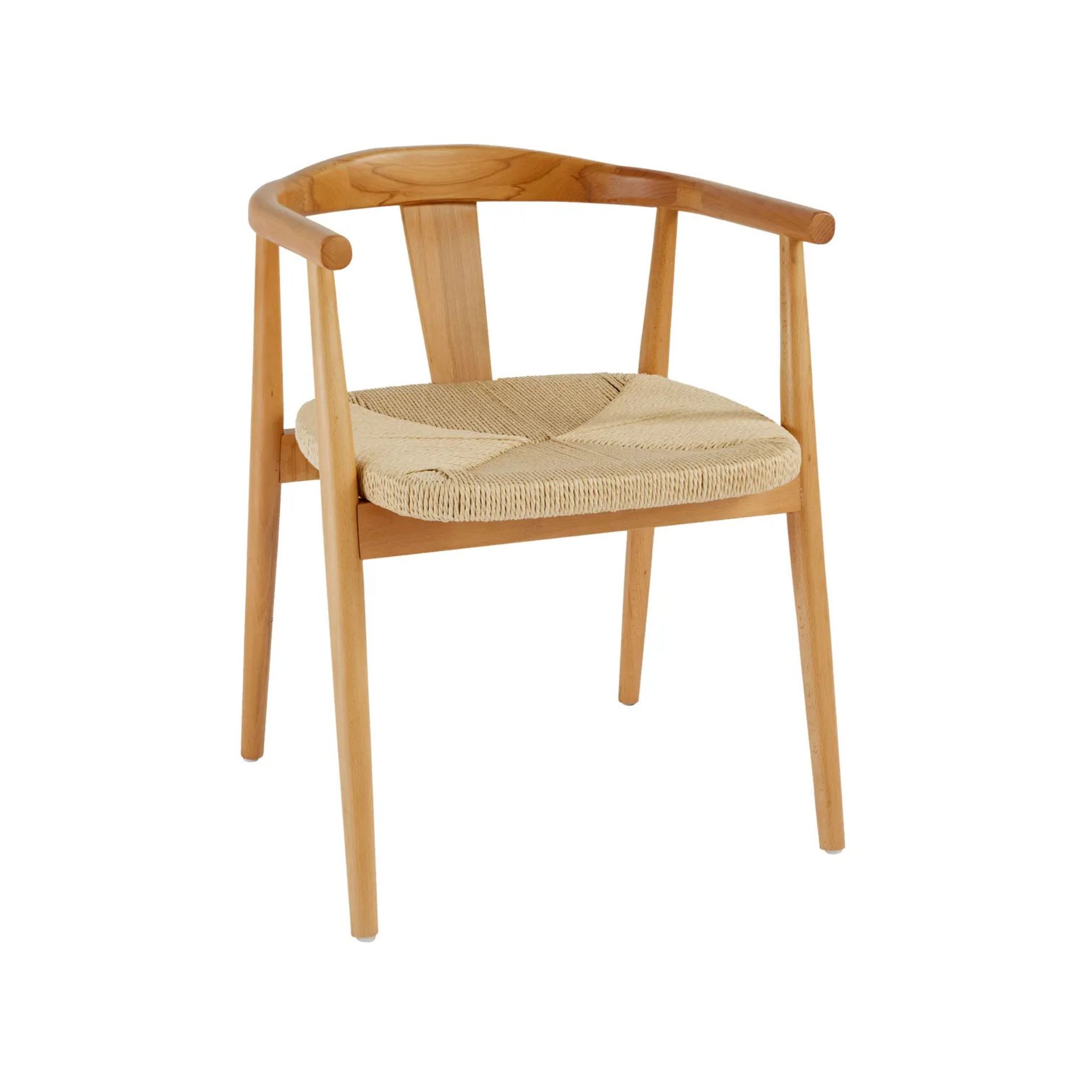 Silla de comedor de madera de haya natural Lilia 56x56x73cm