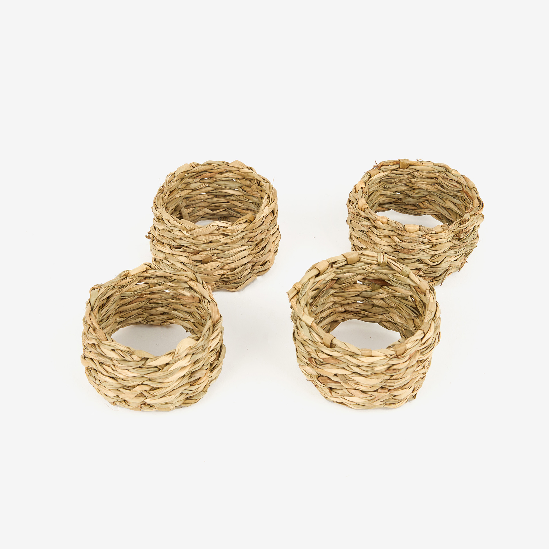 Set de 4 servilleteros de fibras naturales Ø5cm