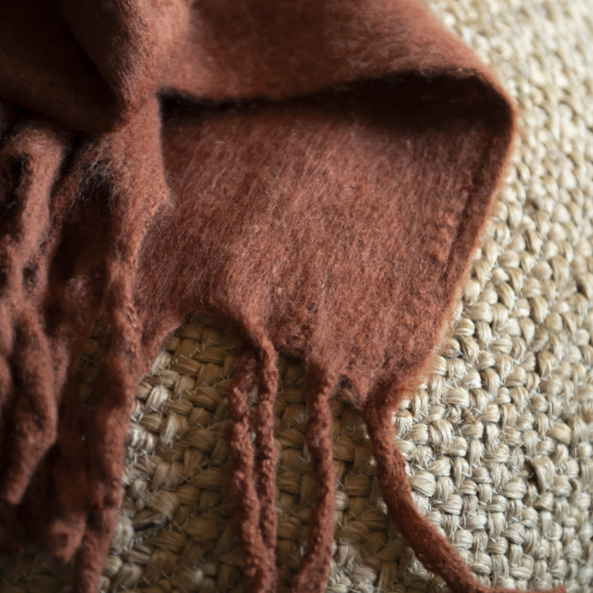 Manta efecto mohair burgundy 130x150cm