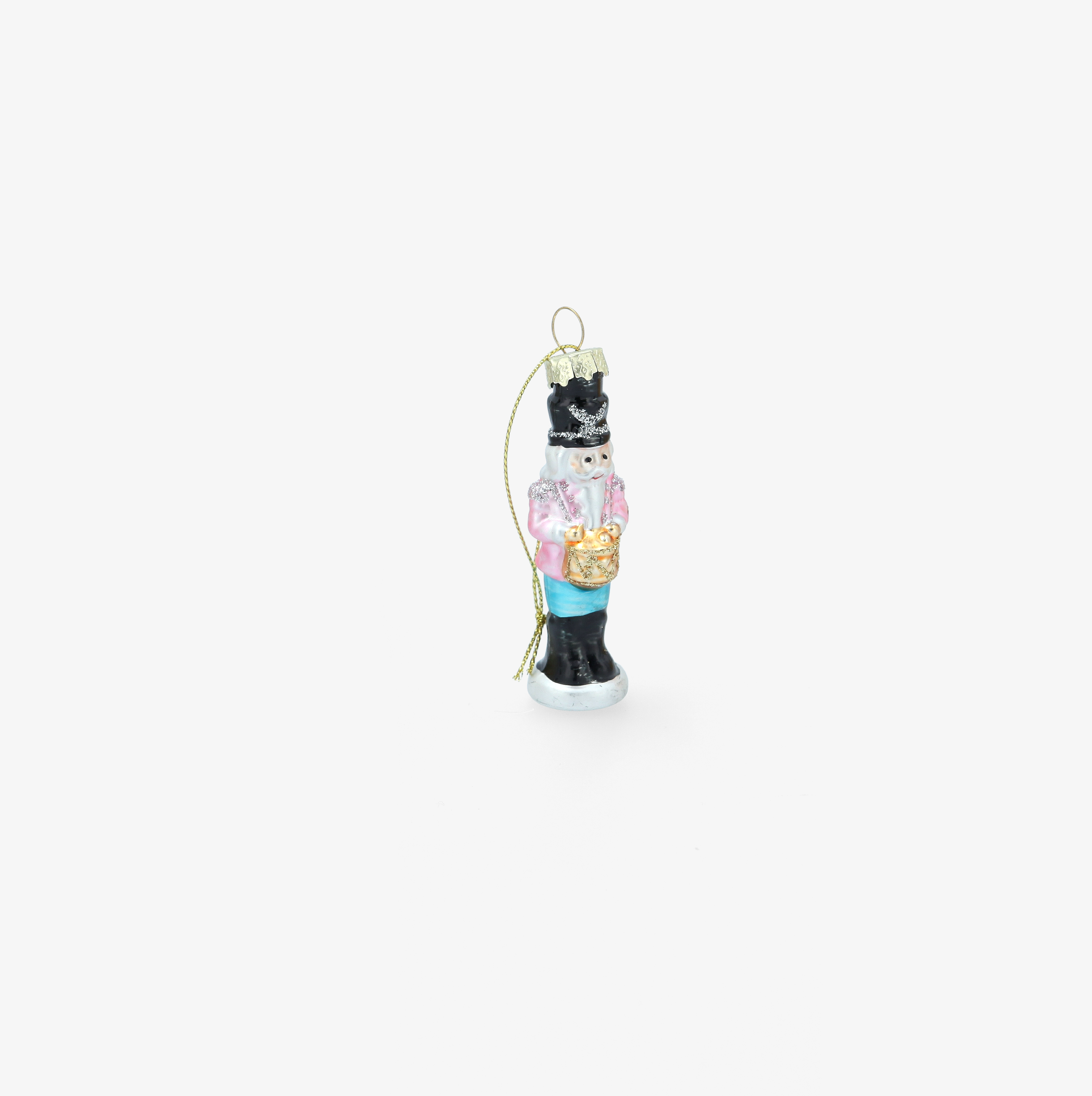 Adorno colgante de cascanueces rosa de cristal 10cm
