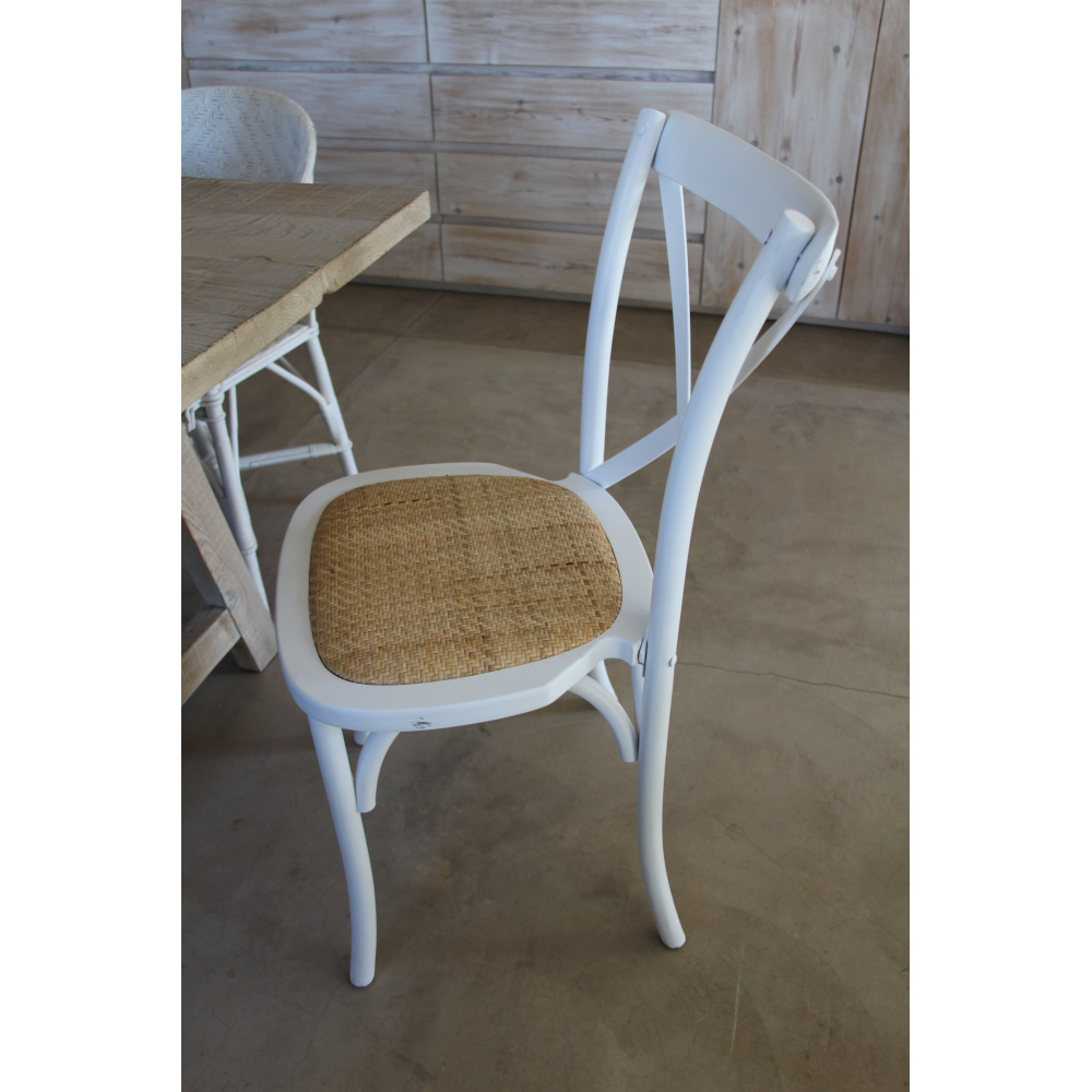 Silla de comedor blanca de haya Antique 48x52cm