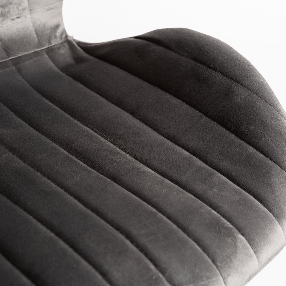 Silla de comedor de terciopelo gris Lydia 54x50x86cm Clau&Chloe