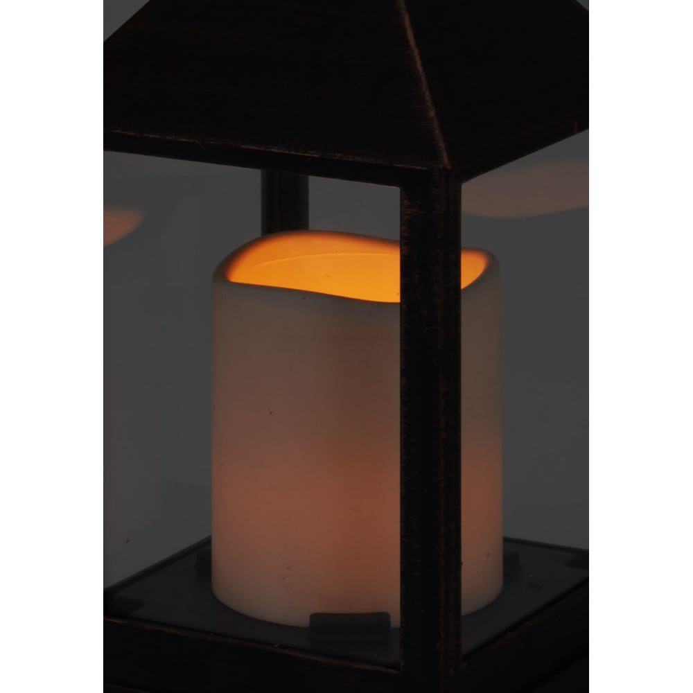 Farol negro con Vela LED Ampul 10x10x23cm