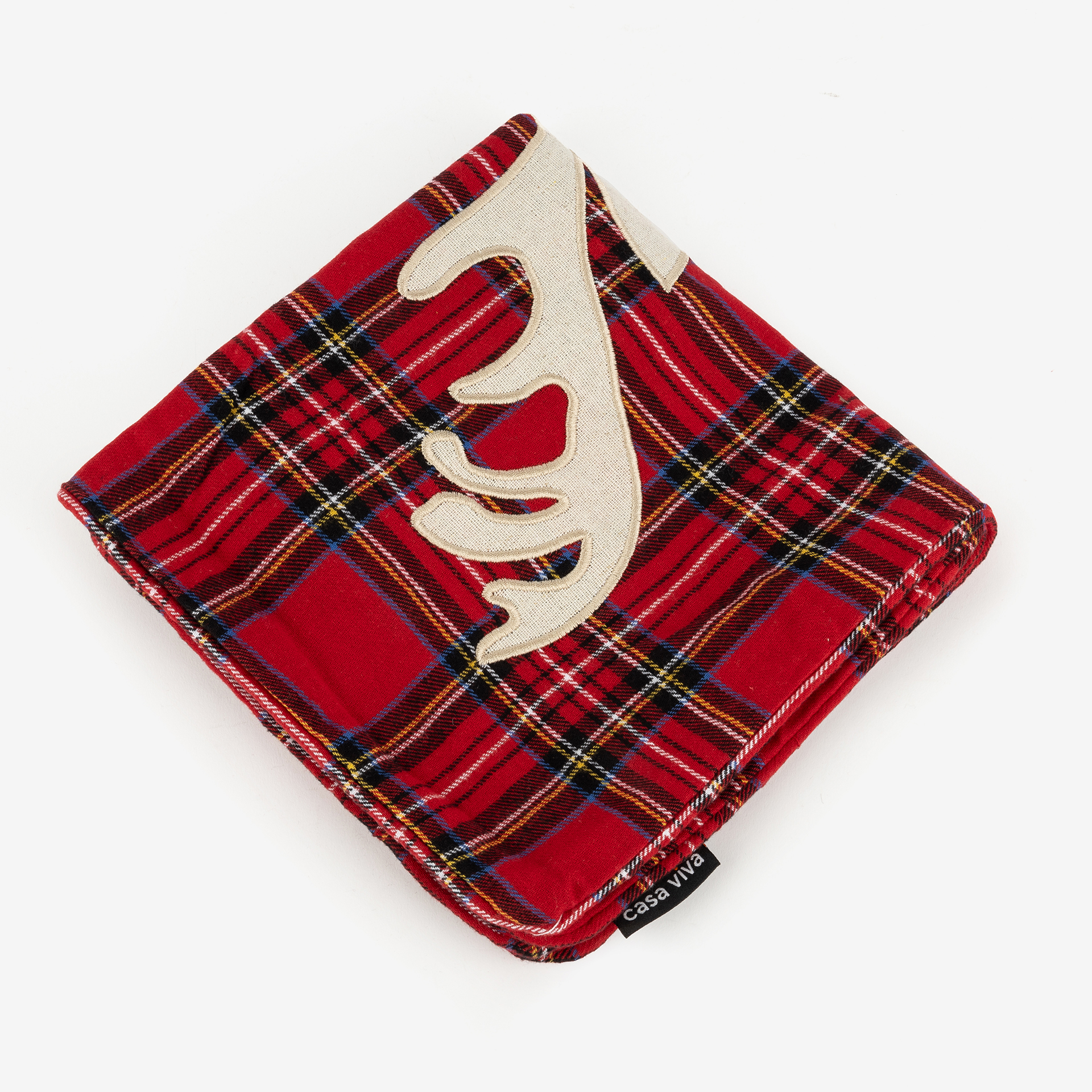 Funda de coj&iacute;n tart&aacute;n reno 45x45cm