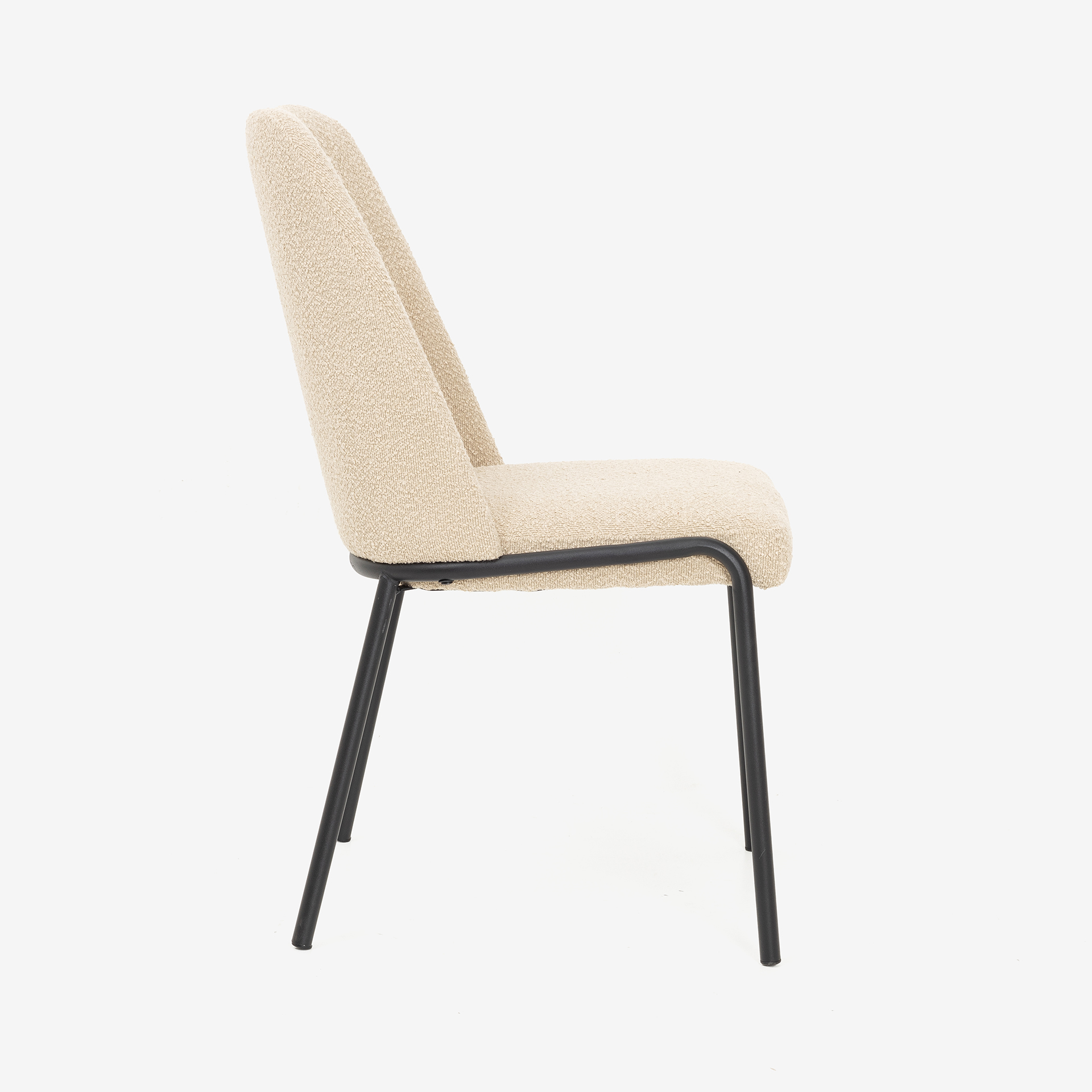 Silla de comedor borreguito beige Mina 49x60x91cm