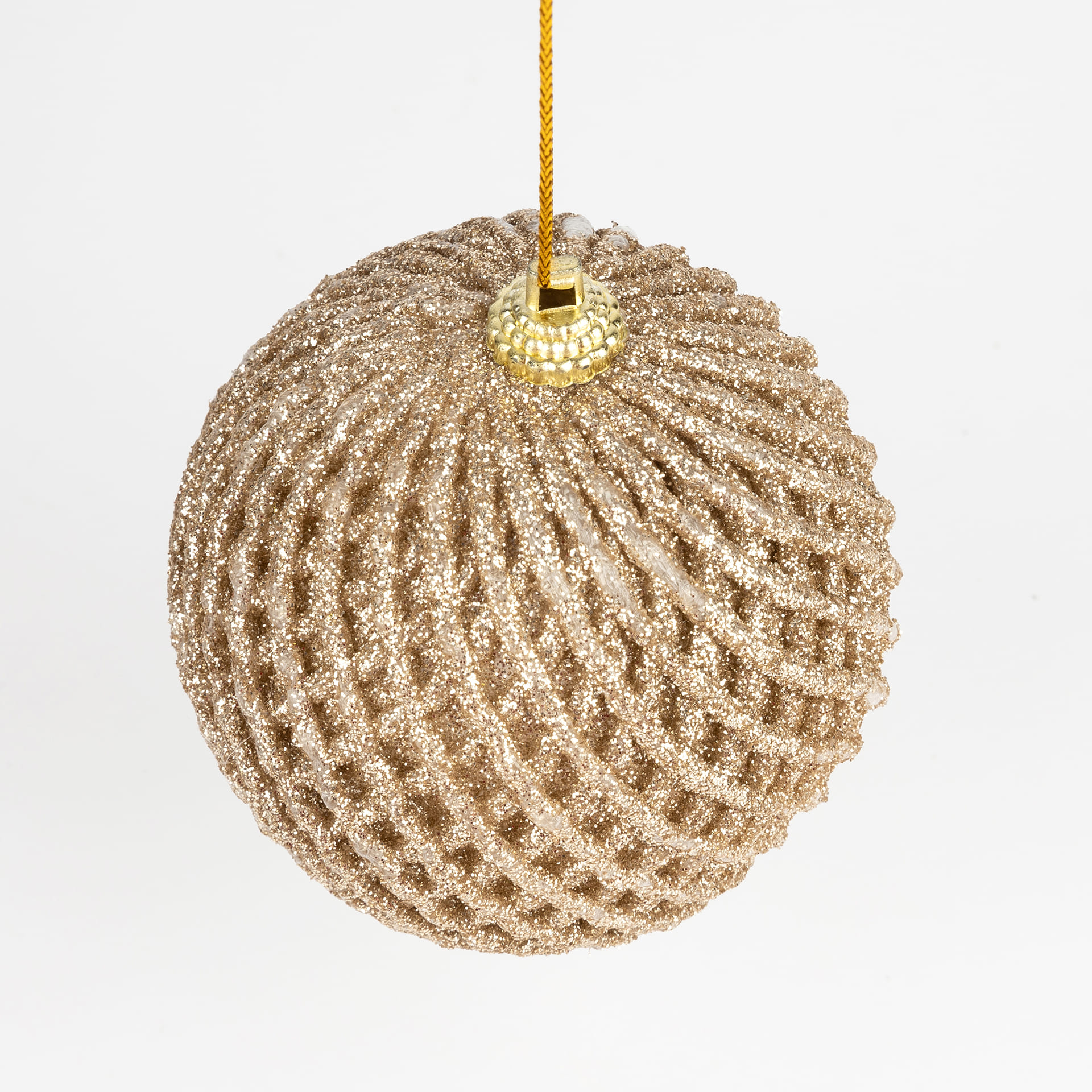 Bola decorativa con brillo dorada Ø8cm