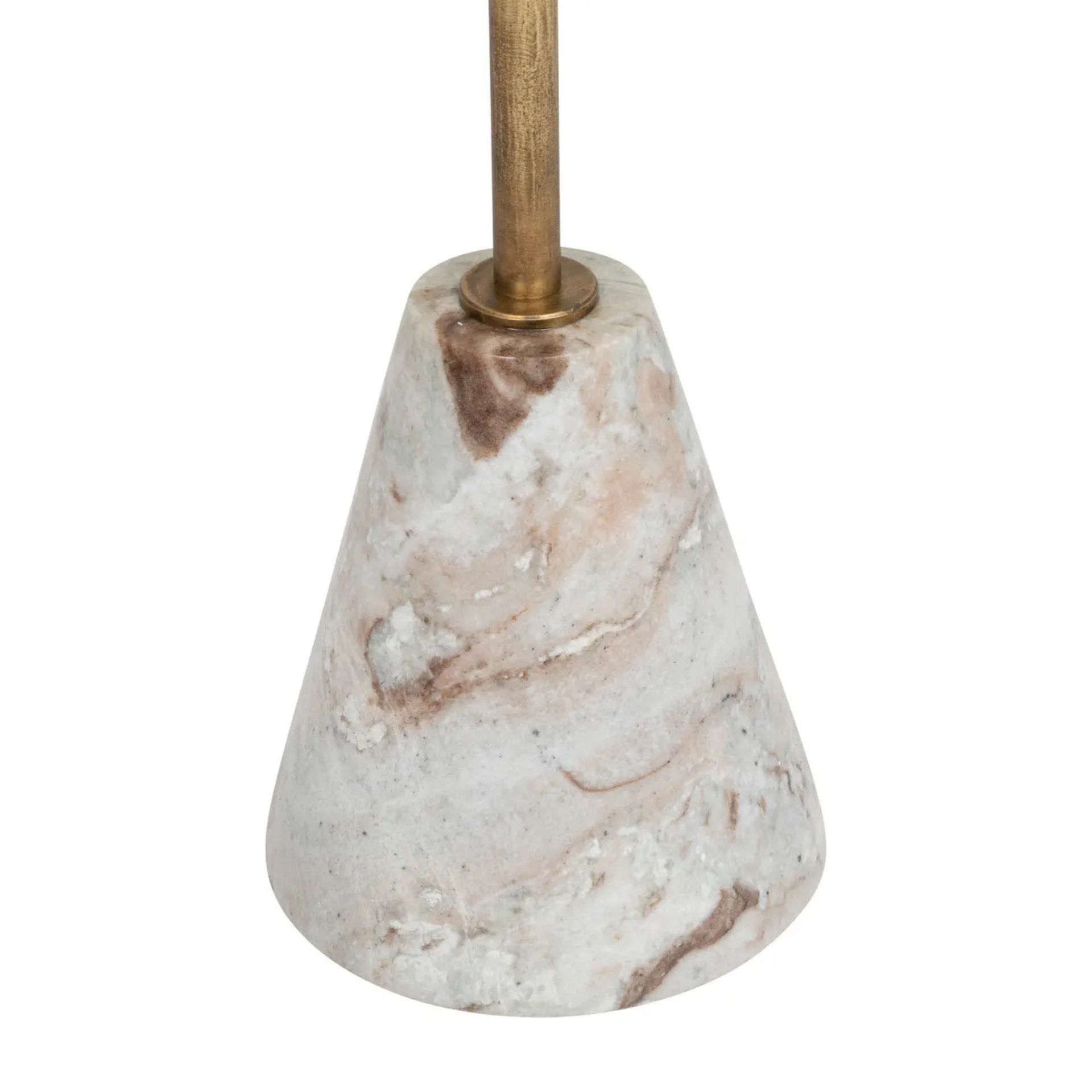 Mesa auxiliar de madera de mango y mármol Uria Ø36x70cm