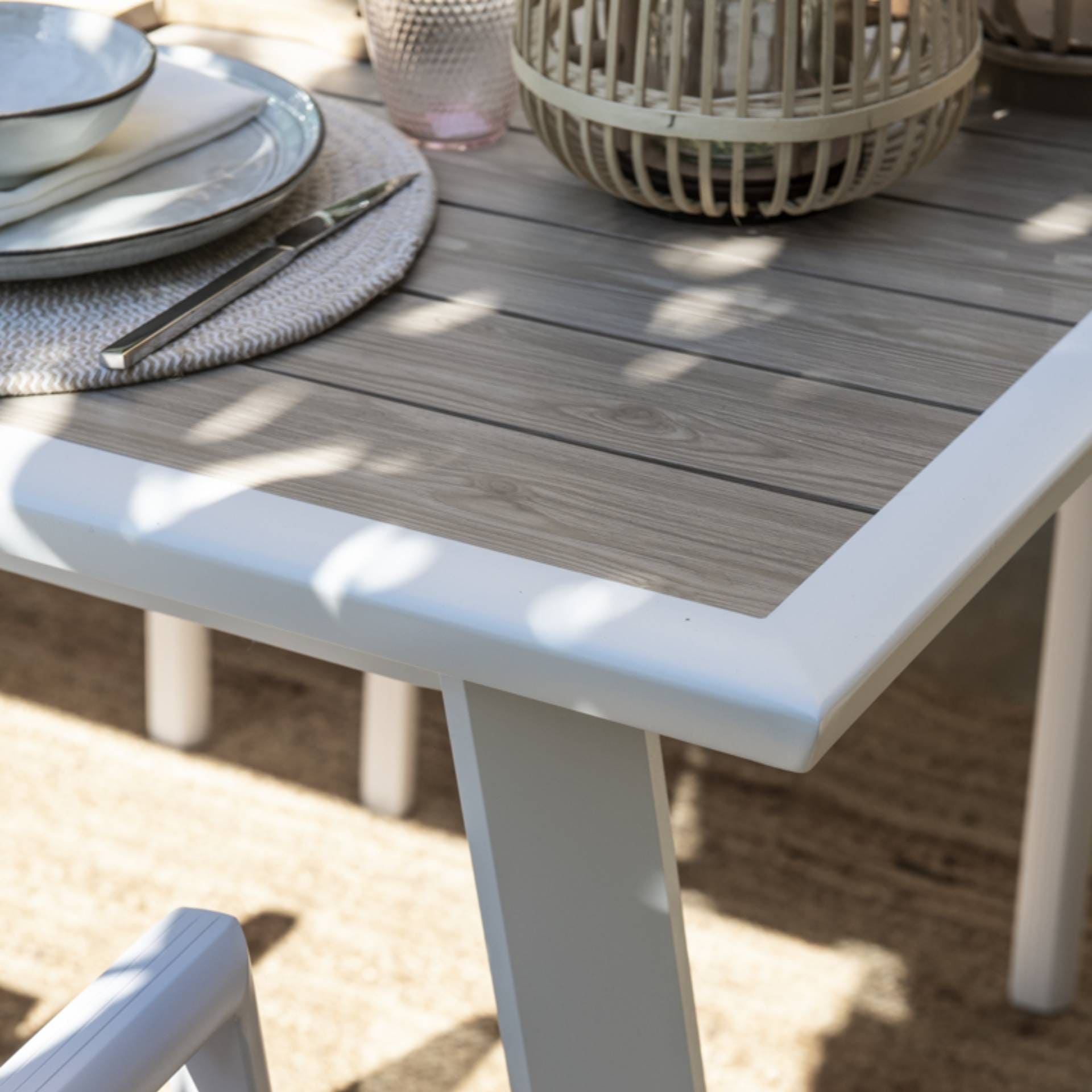 Mesa de aluminio extensible Saura 170/260x100x76cm