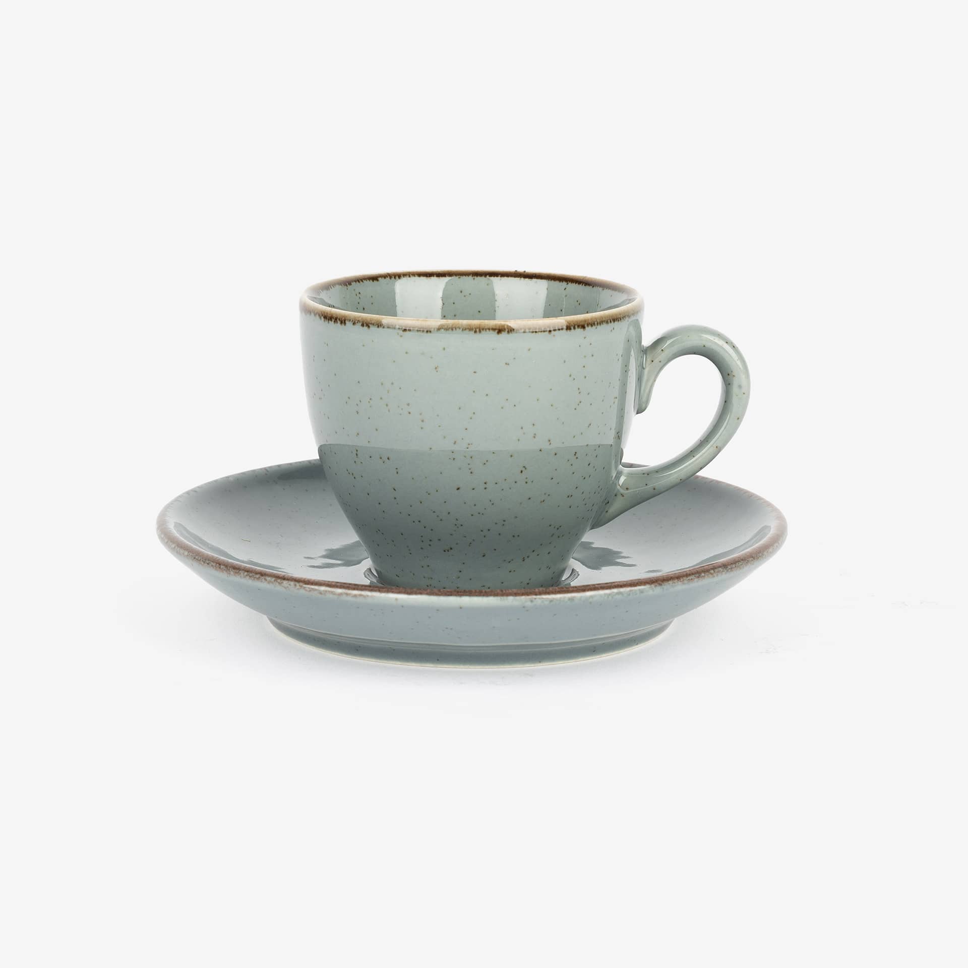 Taza de café con plato azul de porcelana Olite 9cl